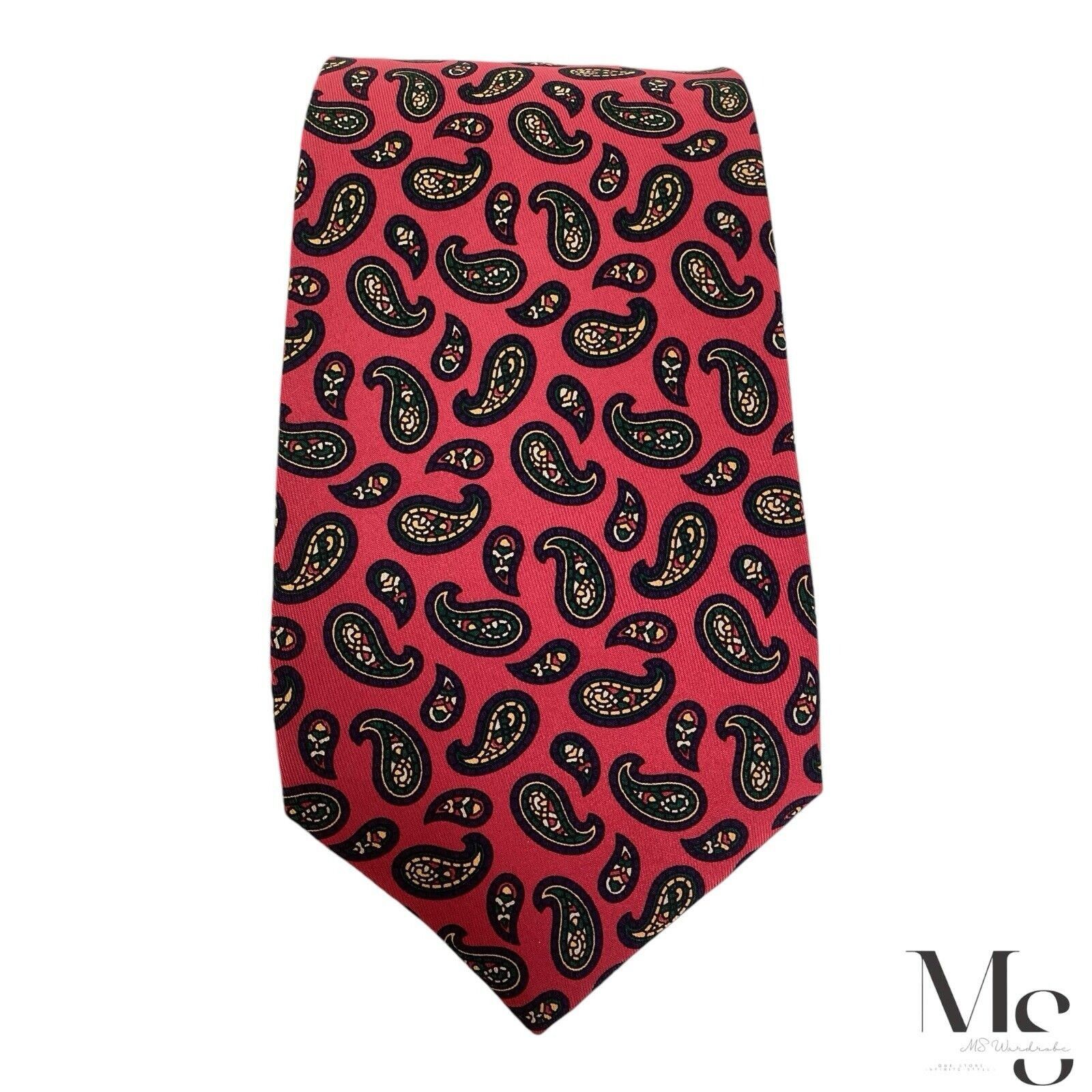 Gucci VINTAGE GUCCI ACCESSORY COLLECTION Red Paisley Silk Tie Ital Size ONE SIZE - 3 Thumbnail