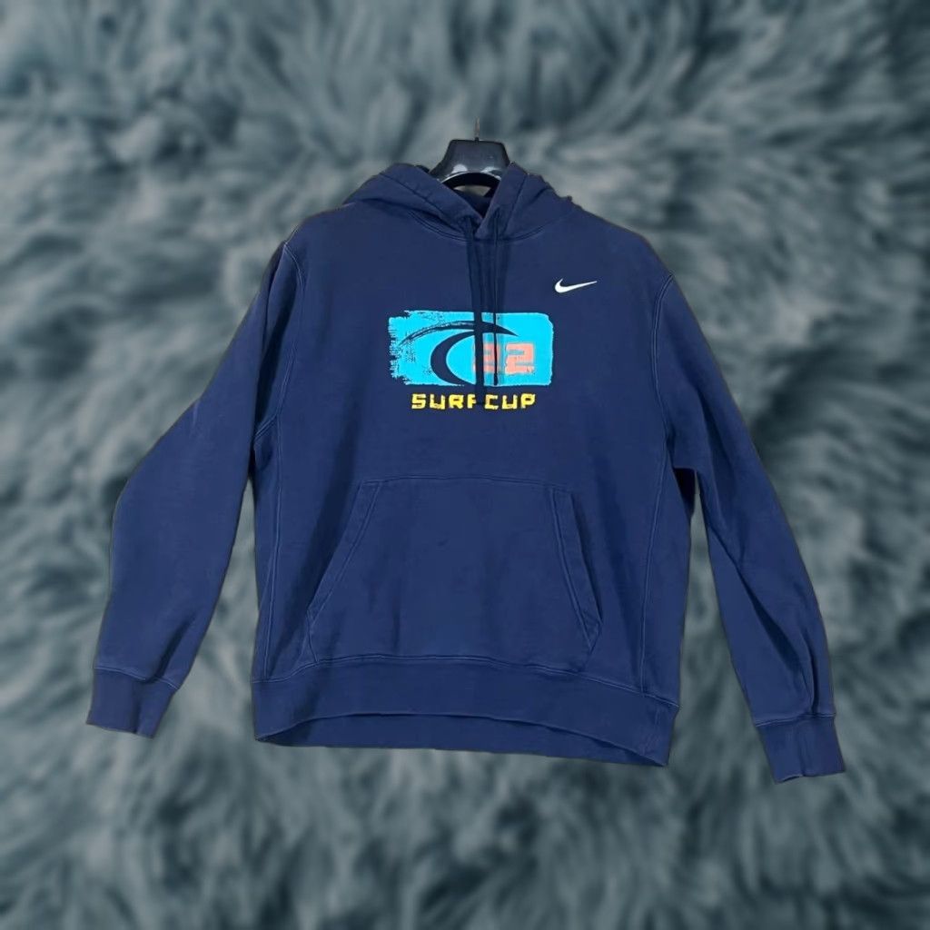 Nike Nike Nike Sportswear Hoodie Pullover Mens L Blue Pocket Drawstrings Fleece Cotton Blend Size US L / EU 52-54 / 3 - 1 Thumbnail