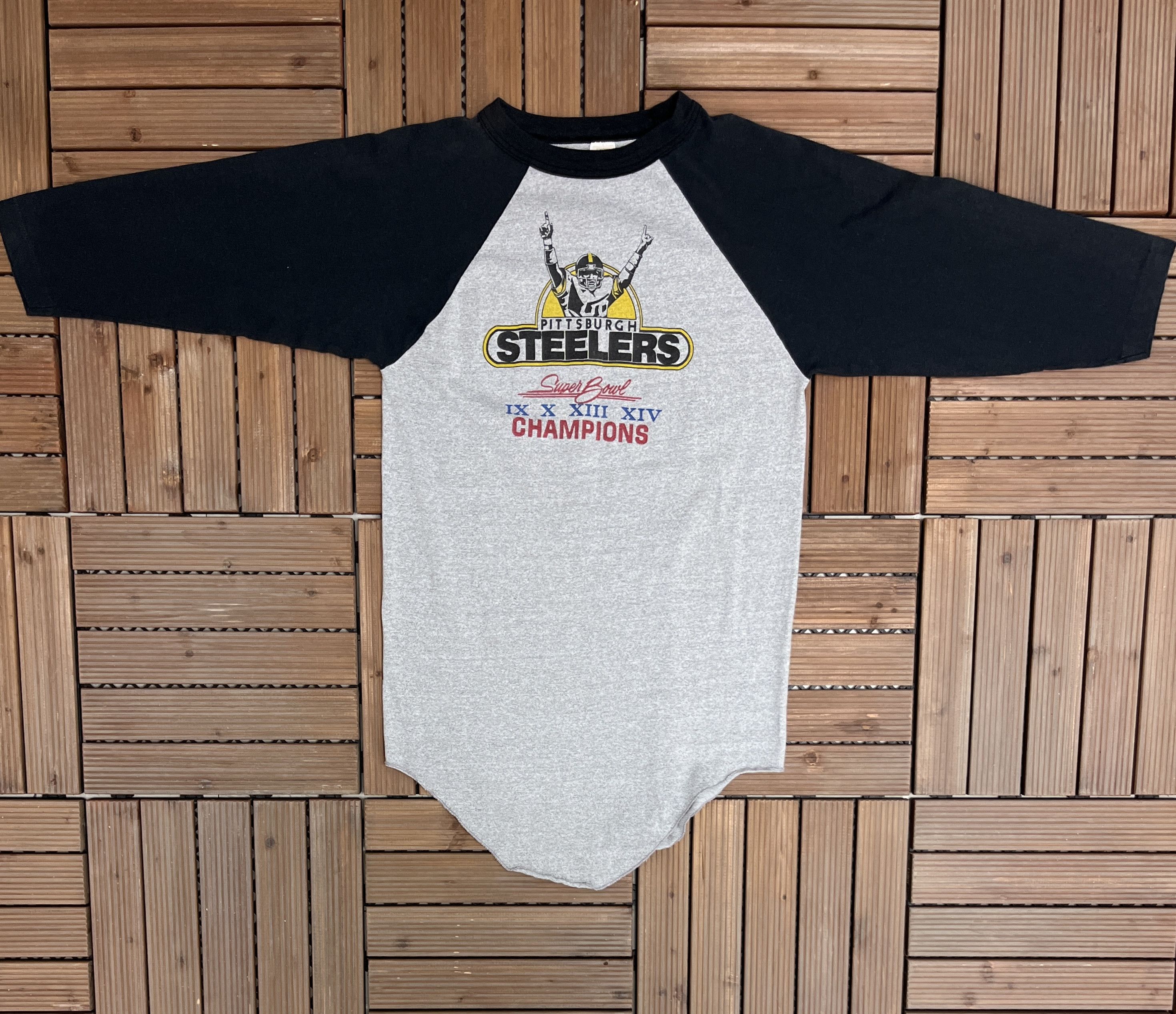 Vintage Pittsburgh Steelers Super Bowl XIV Vintage Grey Tee Size US L / EU 52-54 / 3 - 5 Thumbnail