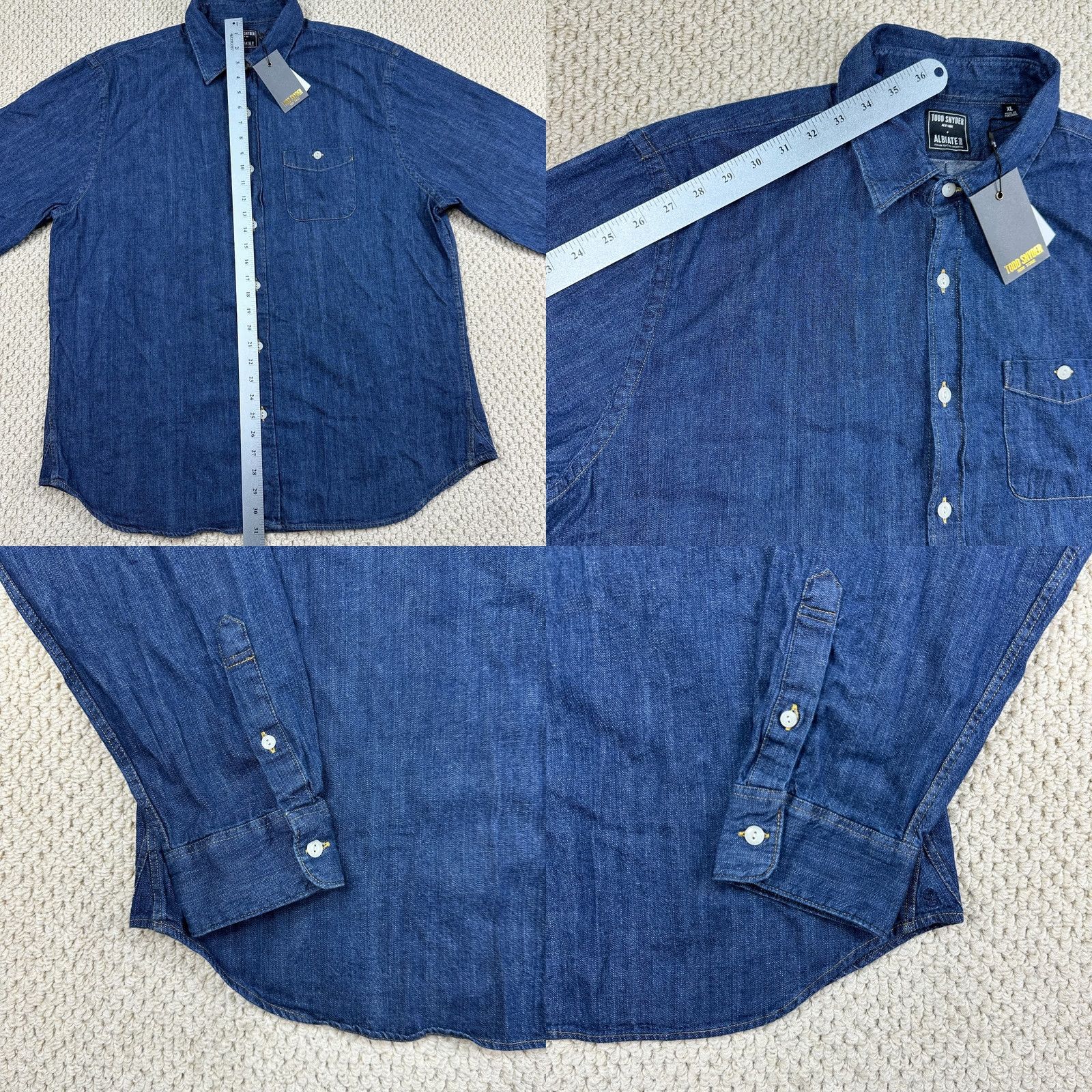 Todd Snyder Todd Snyder Albiate Italy Indigo Denim Button Overshirt Mens XL Size US XL / EU 56 / 4 - 8 Thumbnail