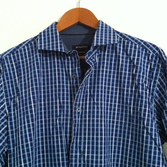 BUGATCHI BUGATCHI MENS BLUE COTTON BUTTON DOWN CASUAL SHIRT SIZE: L Size US L / EU 52-54 / 3 - 1 Thumbnail
