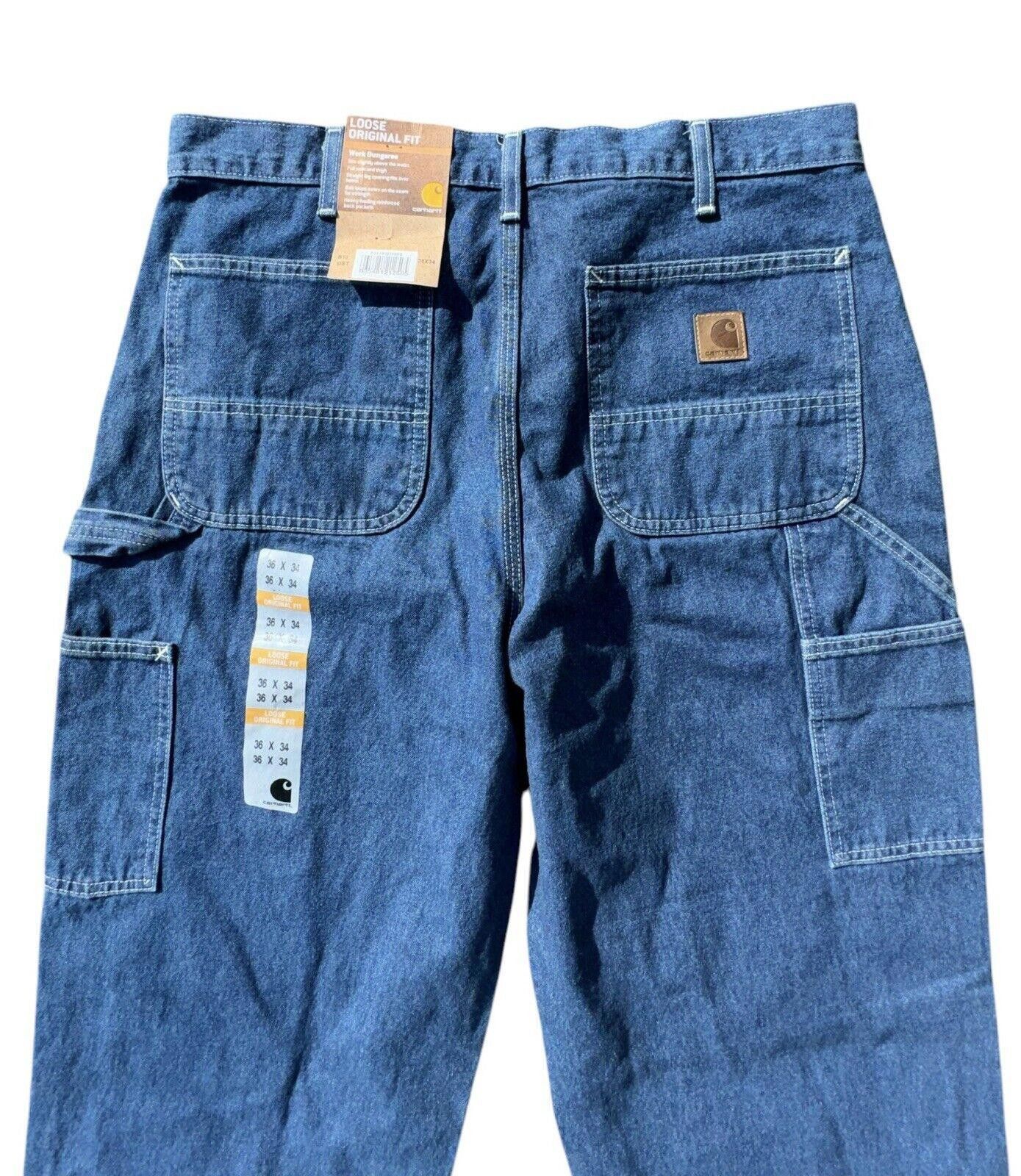 Carhartt Vintage Carhartt Blue Wash Dungaree Loose Jeans 36x34 Size US 36 / EU 52 - 6 Thumbnail