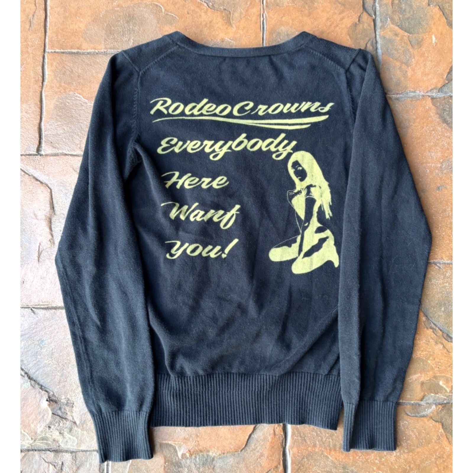 Vintage VINTAGE Rodeocrowns Cardigan Sweater Women M Black Knits V-Neck Long Sleeve Top Depot Designer Classic 90s Size M / US 6-8 / IT 42-44 - 2 Thumbnail