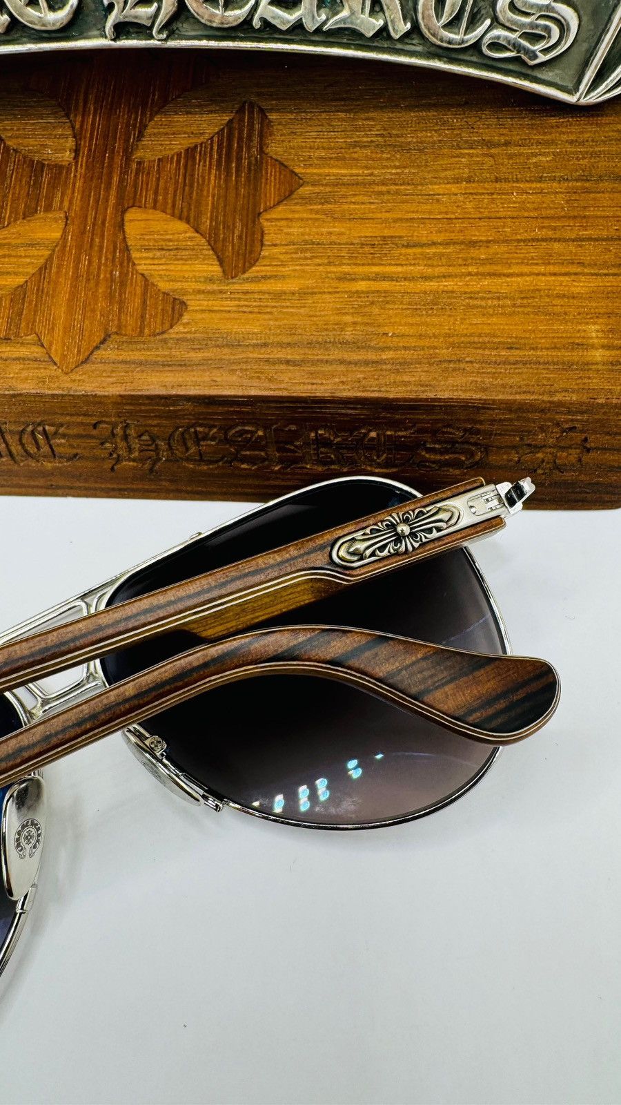 Chrome Hearts Chrome Hearts Wood Wet Tee Sunglasses Size ONE SIZE - 4 Thumbnail