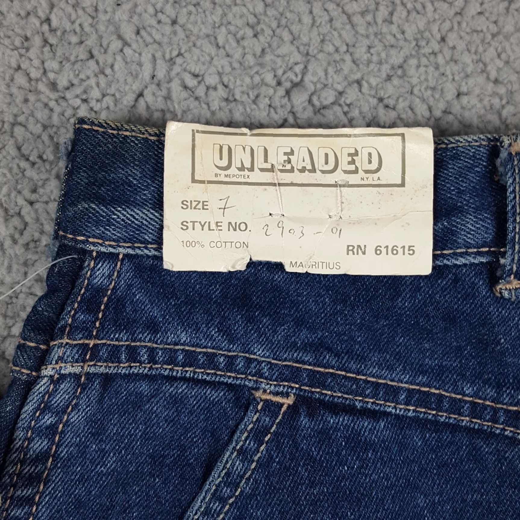 Vintage VINTAGE Unleaded Denim Skirt Western High Waist Short 7 Blue 80s 90s Biker Cowboy Women's Size 7 Womens Size 28" / US 6 / IT 42 - 3 Thumbnail