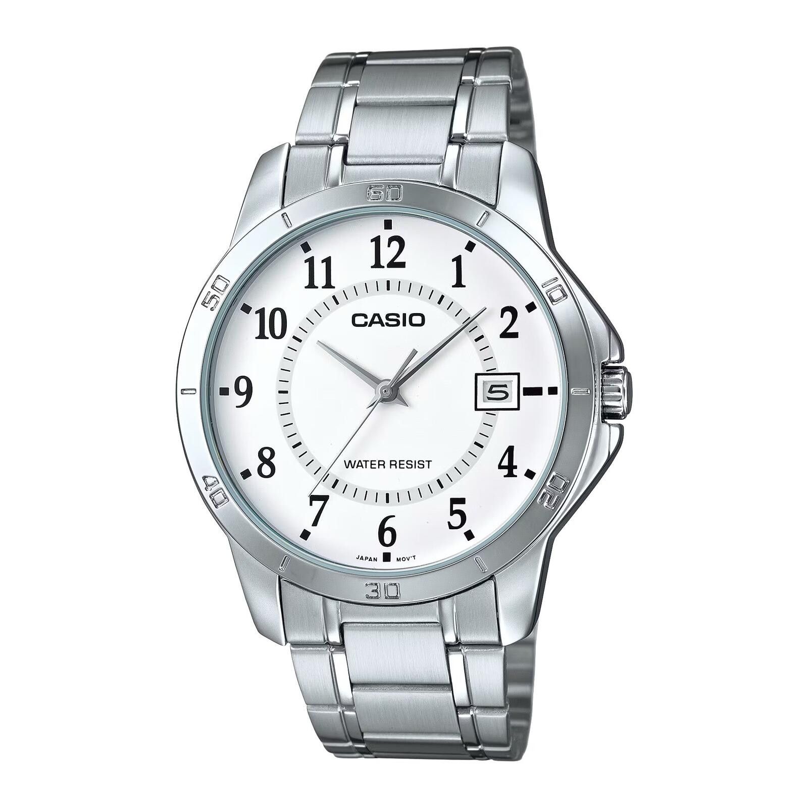 Casio Casio MenÕs Silver Watch with White Dial - MTP-V004D-7BUDF Size ONE SIZE - 1 Preview