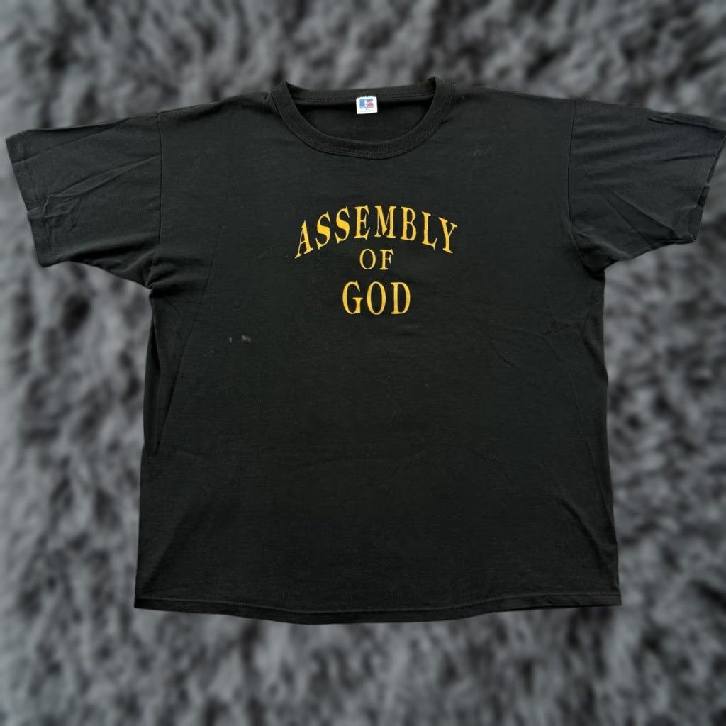 Russell Athletic VINTAGE Russell Athletic Shirt Mens XL Black Short Sleeve 80s 90s Jesus Graphic Print Size US XL / EU 56 / 4 - 1 Thumbnail