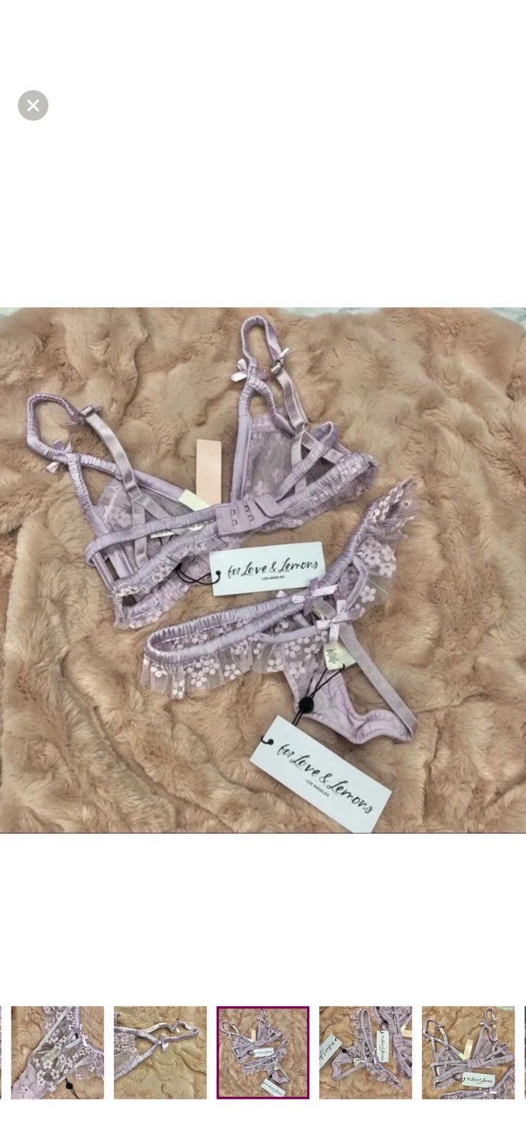 For Love & Lemons Ditsy Shimmer Set XS NWOT Size ONE SIZE - 8 Thumbnail