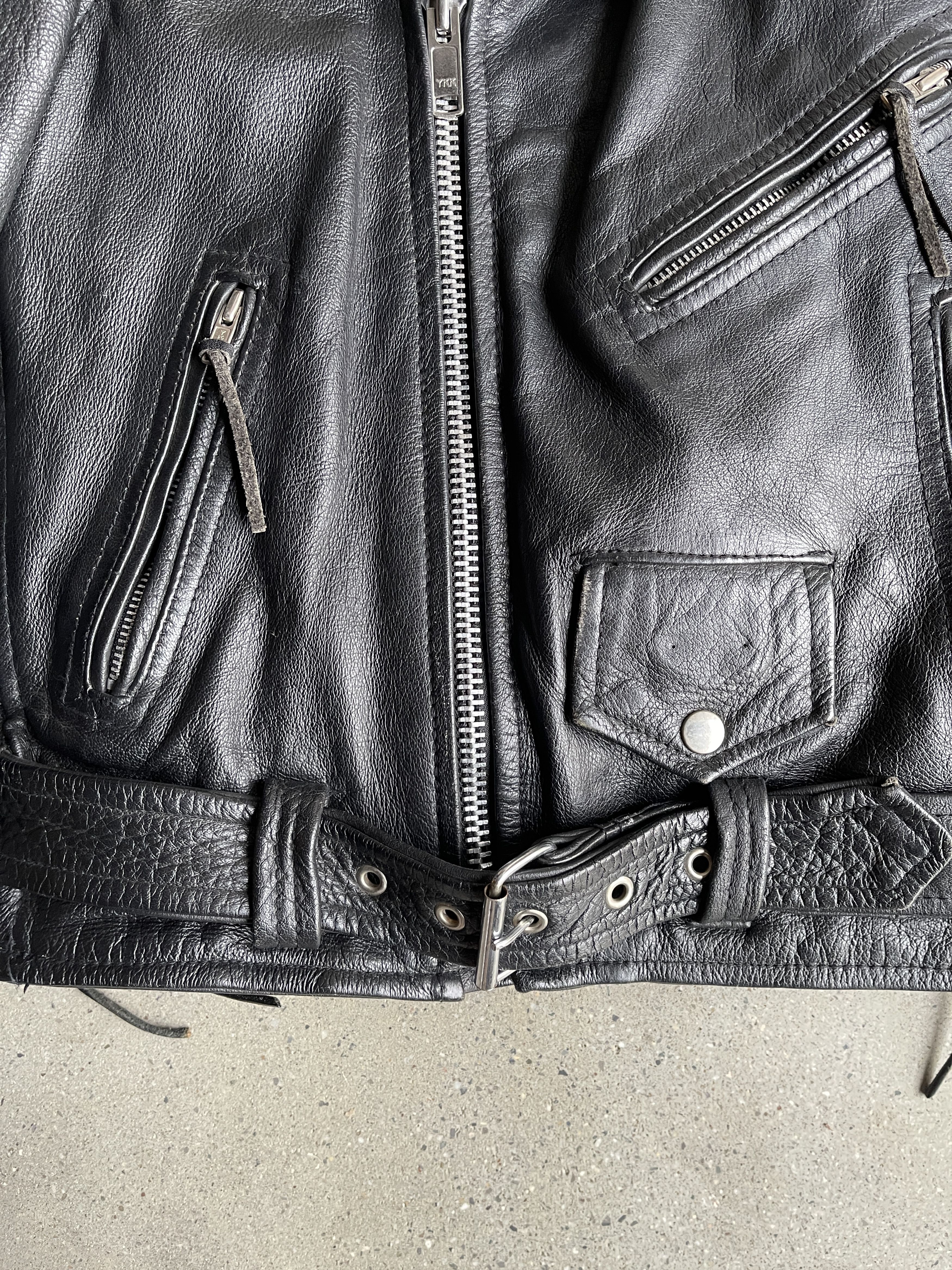 Vintage 1990's LEATHER BIKER JACKET Size US S / EU 44-46 / 1 - 3 Thumbnail
