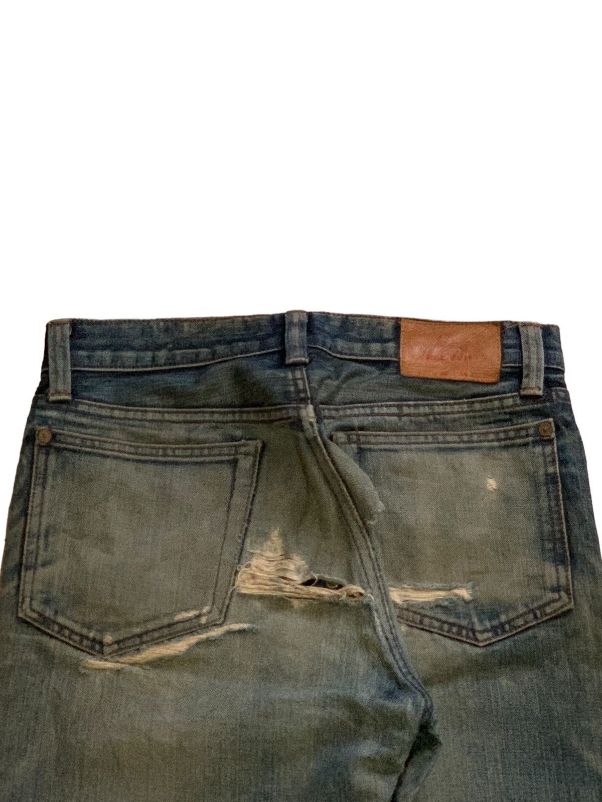Hypebeast Vintage Paul Smith Red Ear Selvedge Mud Wash Rip Baggy Jeans Size US 31 - 11 Thumbnail