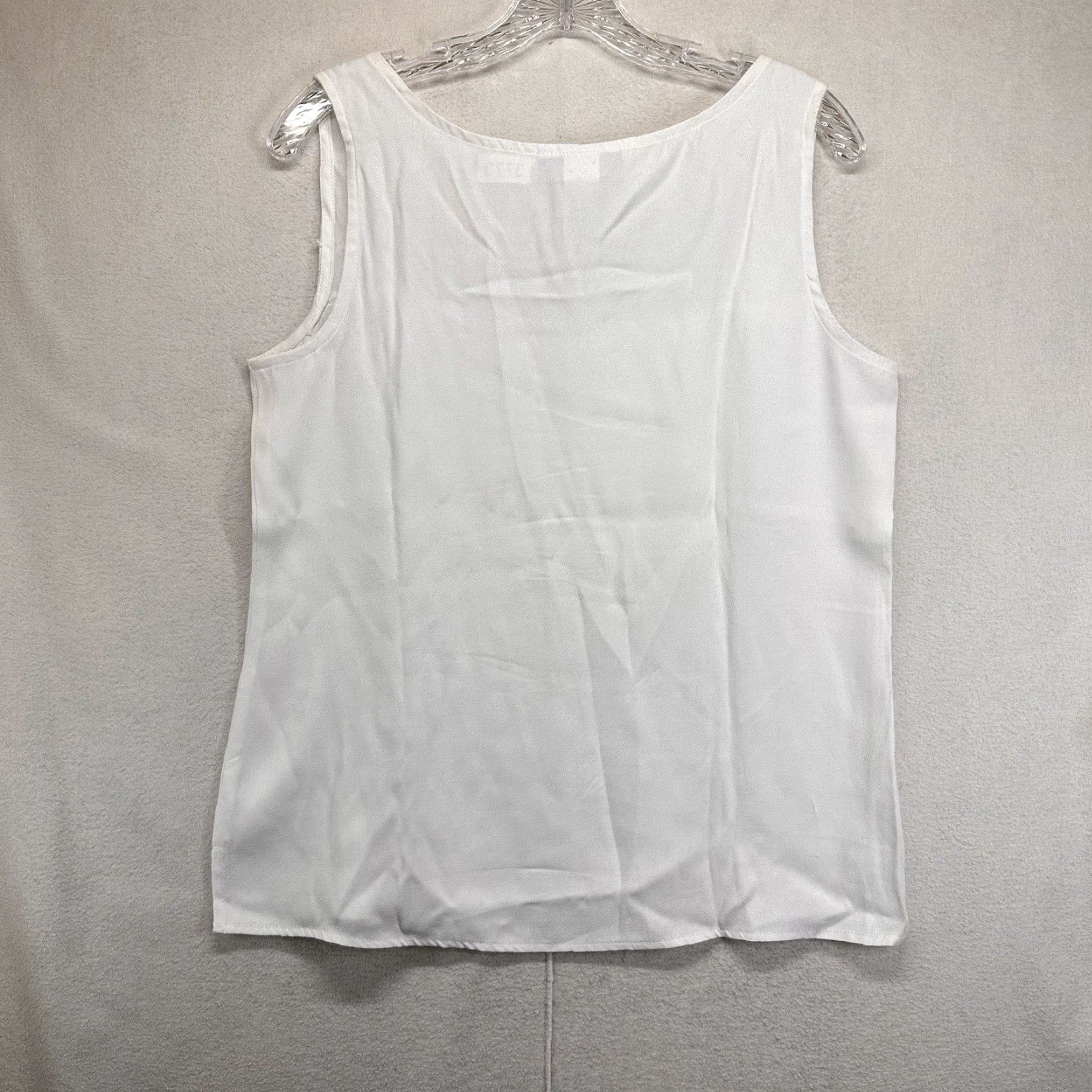Vintage VINTAGE Dressbarn Women's Tank Top Cami Medium White Floral Embroidered 80s 90s Cottagecore Girls Size M / US 6-8 / IT 42-44 - 3 Thumbnail