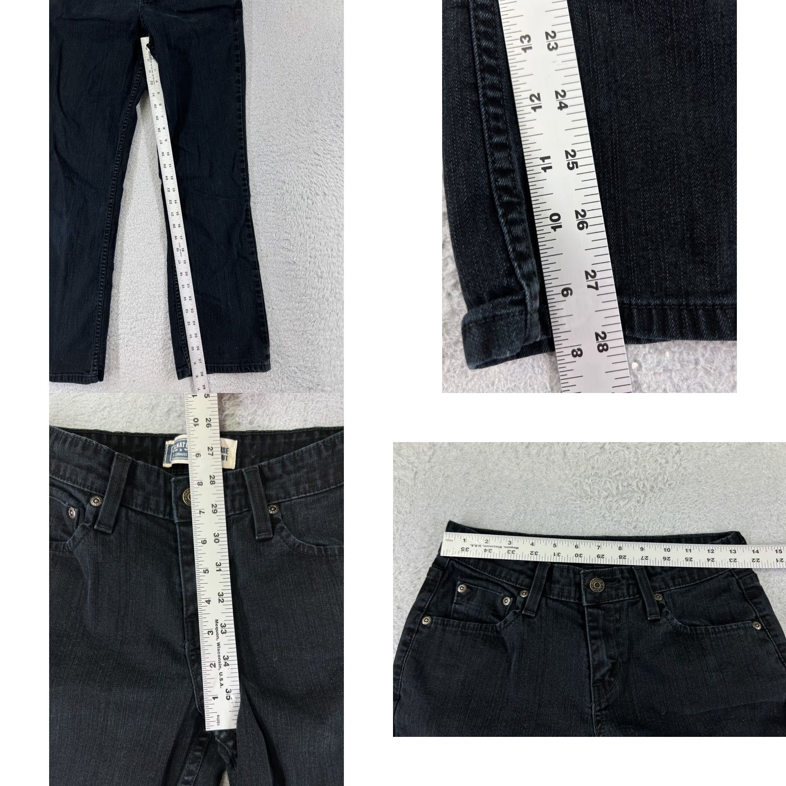 Levi's Levis Jeans Womens 4 Black Denim Boot Cut Mid Rise Cotton Blend 26x28 Size 27" / US 4 / IT 40 - 8 Thumbnail