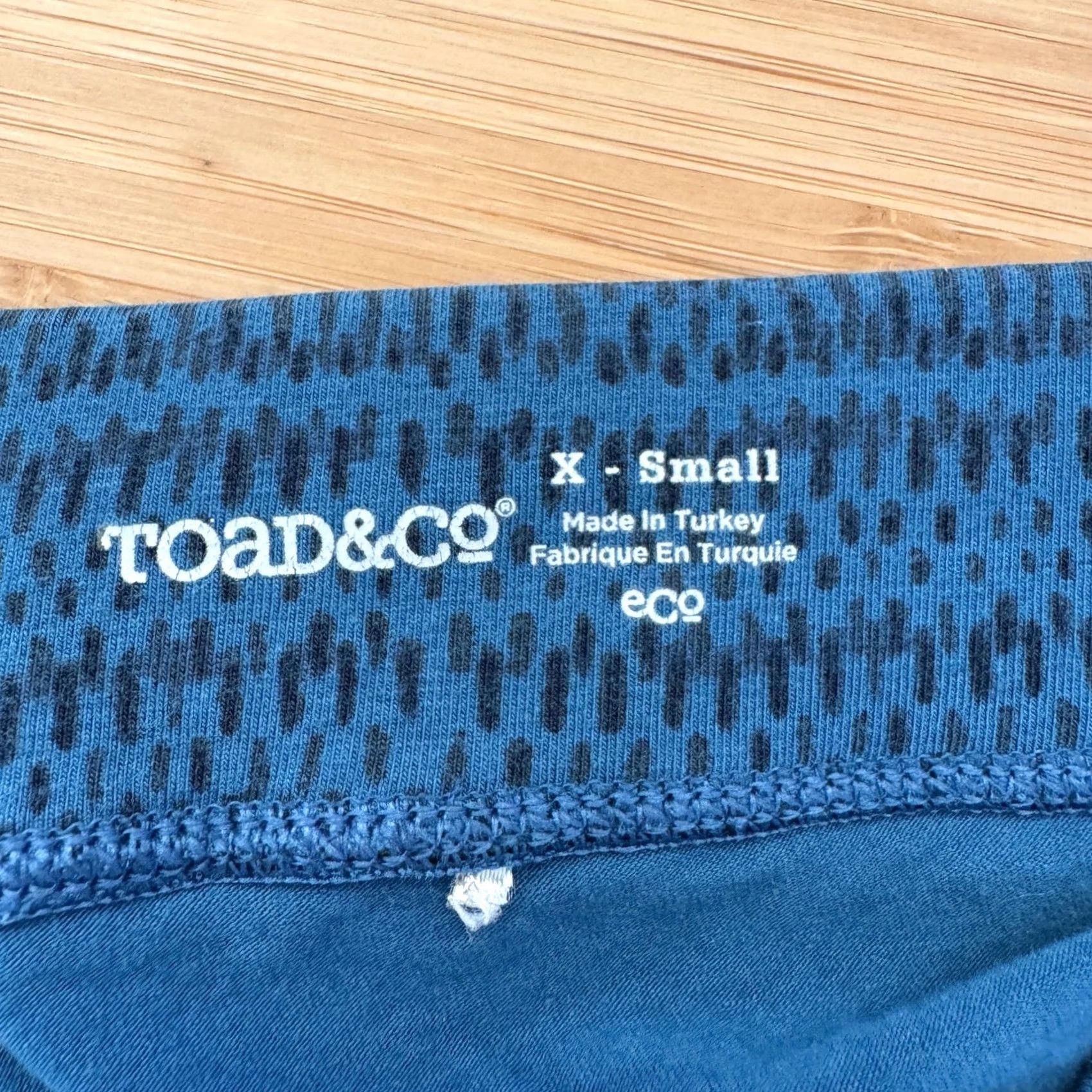 Toad&Co Toad&Co Blue Print Cropped Activewear Yoga Pants Leggings XS Women Size 26" / US 2 / IT 38 - 2 Thumbnail