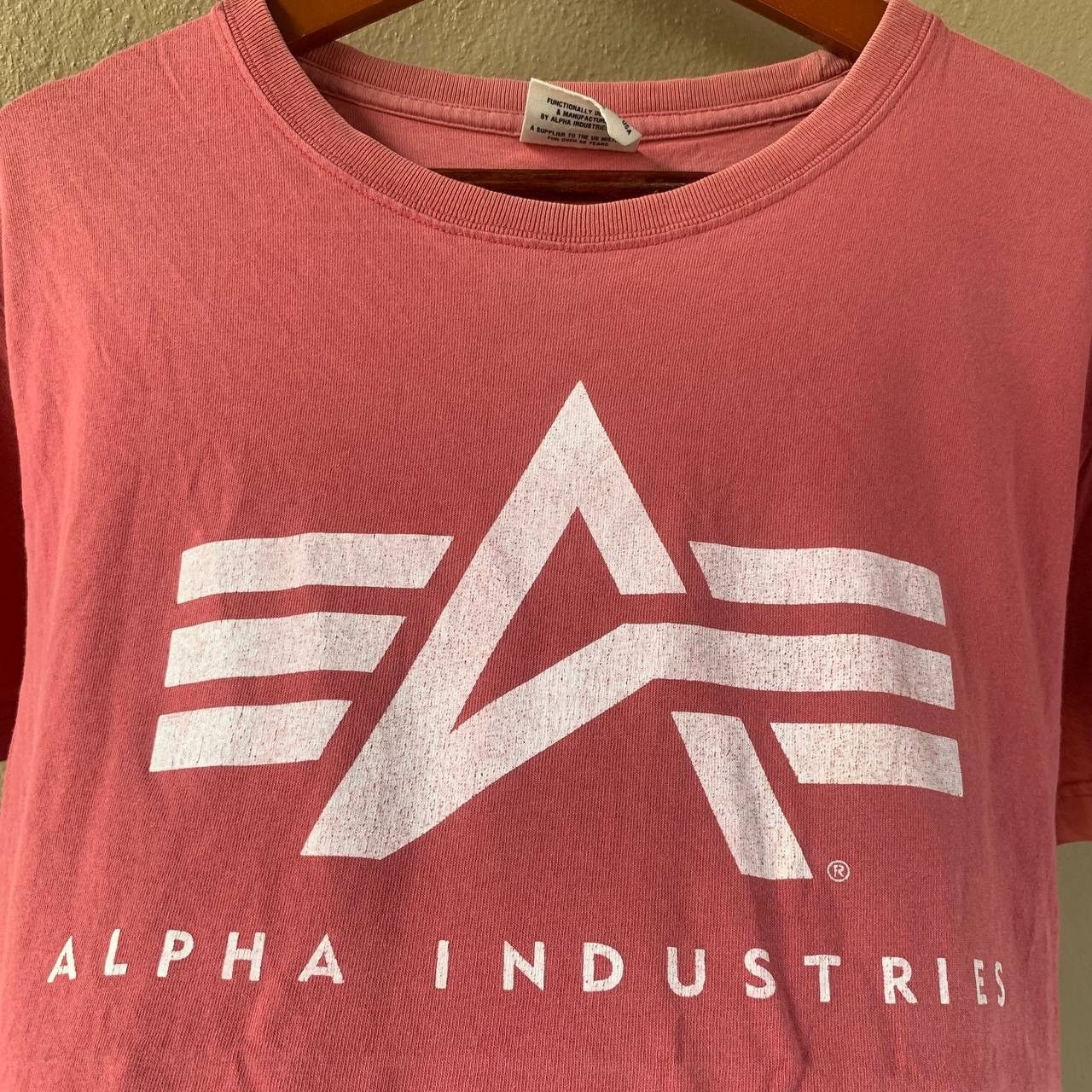 Alpha Industries Distressed Faded Alpha Industries Logo Tees Size US L / EU 52-54 / 3 - 8 Thumbnail