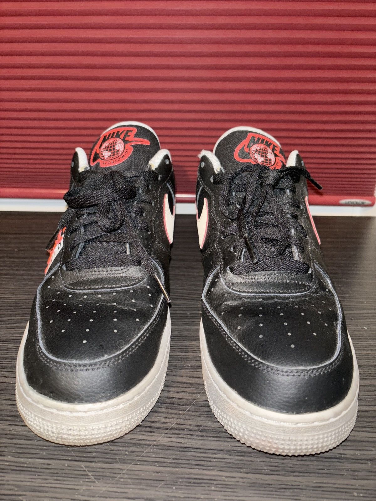 Nike × Vintage Nike Air Force 1 Low ‘Worldwide Pack - Black Crimson’ Size US 10 / EU 43 - 4 Thumbnail