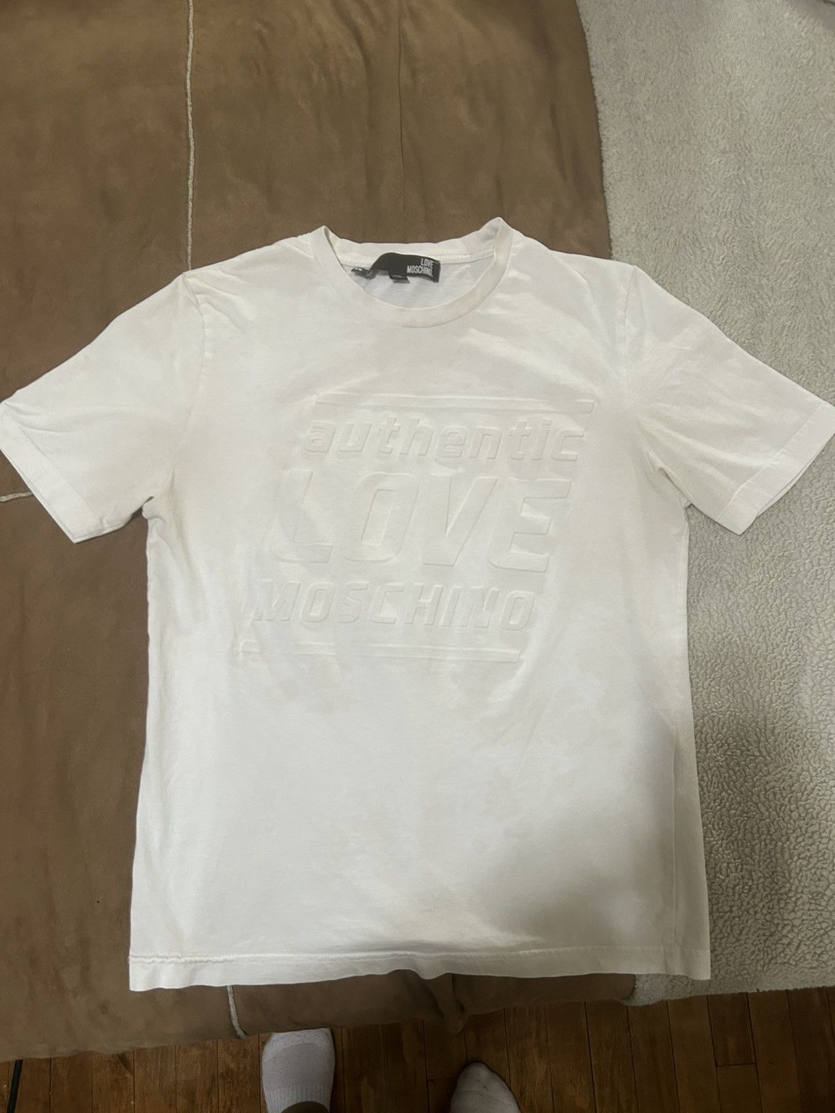 Moschino White Moschino 3d logo tee Size US XS / EU 42 / 0 - 1 Thumbnail