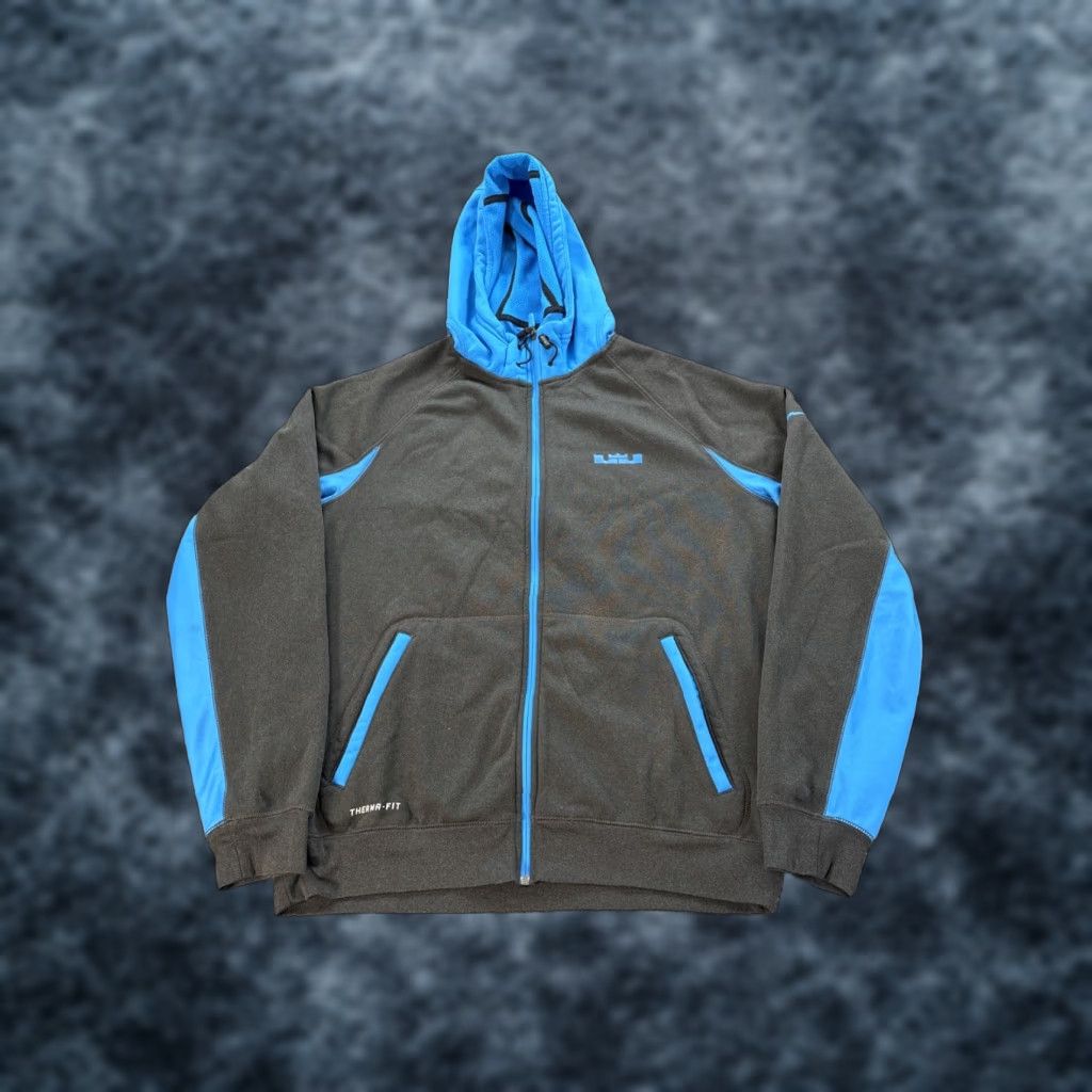 Nike Nike Hoodie Mens Large Lebron James Full Zip Therma-Fit Graphic Fleece Gray L Full Zip Hooded Pockets Mens Size US L / EU 52-54 / 3 - 1 Thumbnail