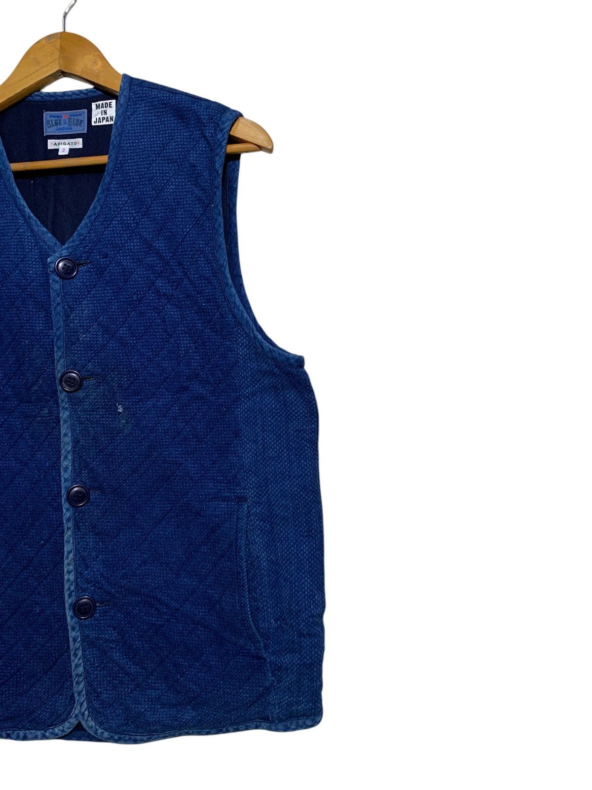 Blue Blue Japan 🔥BLUE/BLUE JAPAN SHASHIKO BORO INDIGO VEST Size US M / EU 48-50 / 2 - 3 Thumbnail