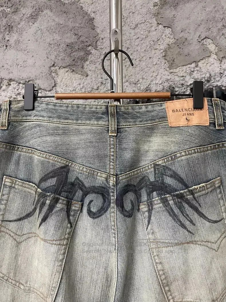 Balenciaga Balenciaga Dragon Print Denim Pants XS. Size US 26 / EU 42 - 3 Thumbnail