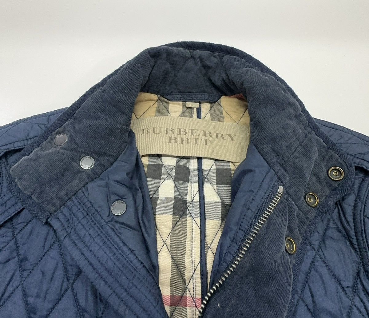 Burberry Brit Navy Blue Synthetic Quilted Russell Field Jacket Size US XS / EU 42 / 0 - 5 Thumbnail