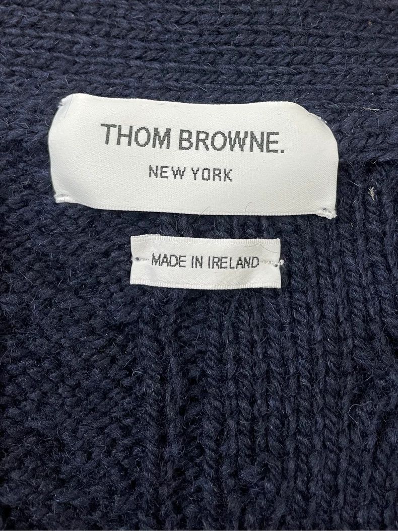 Thom Browne Thom browne Dark blue four-striped coarse-woven wool horseh Size US M / EU 48-50 / 2 - 5 Thumbnail