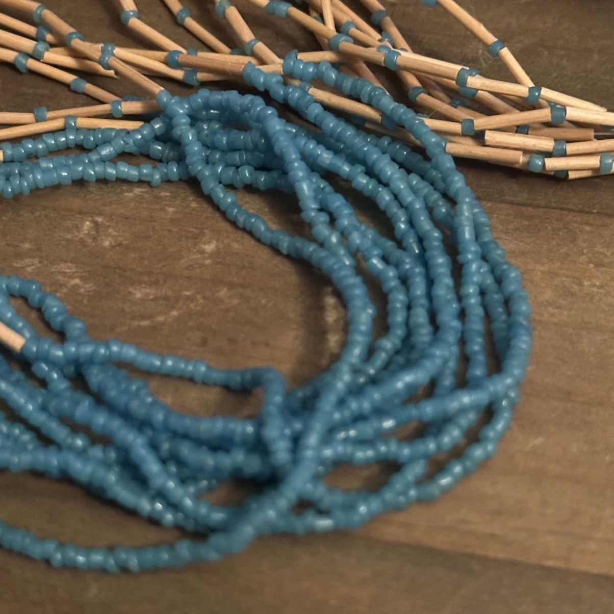 Vintage Vintage multi strand tan and turquoise bead necklace Size ONE SIZE - 3 Thumbnail