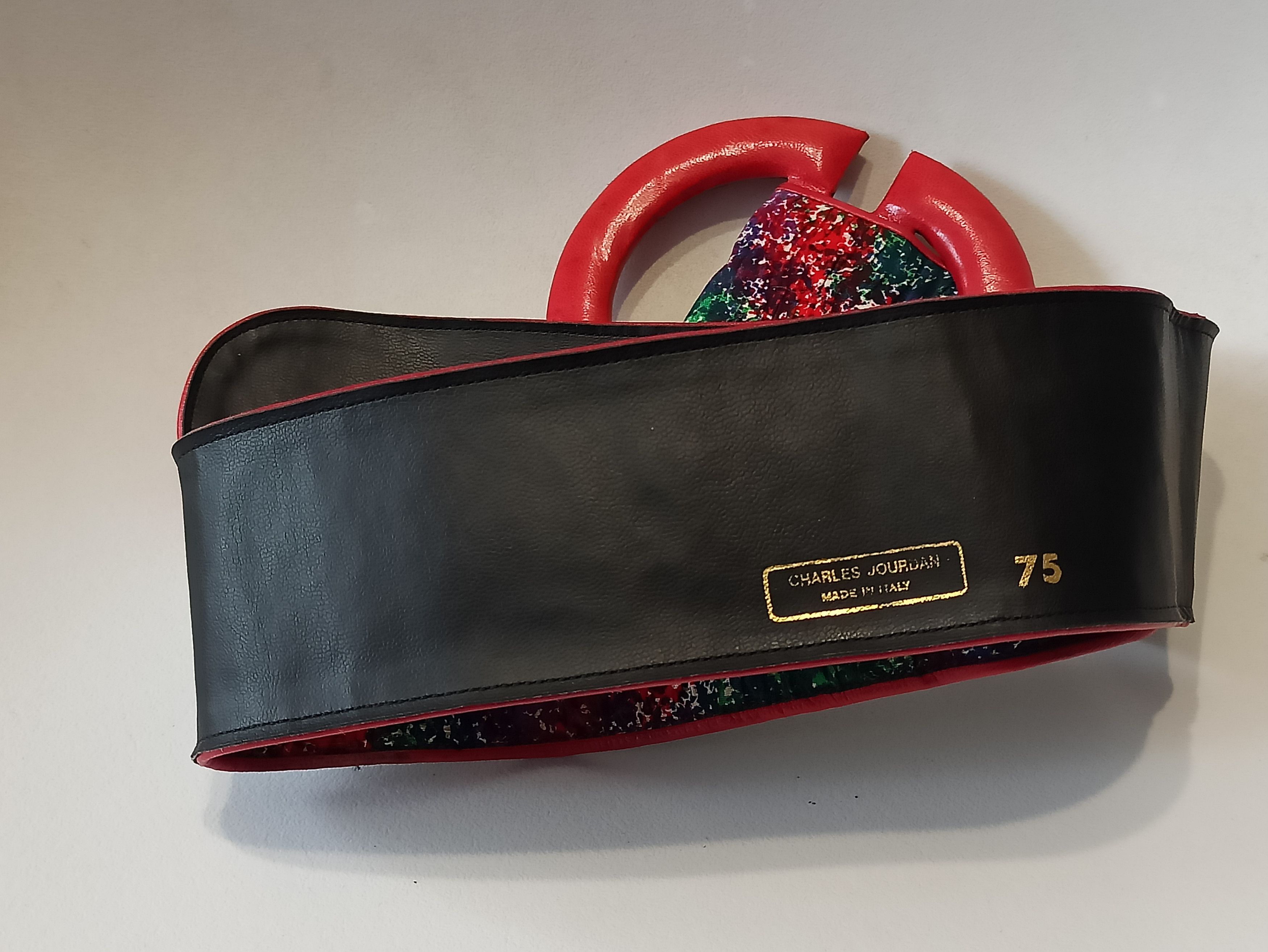 Charles Jourdan × Vintage Charles Jourdan belt red wide vintage Italy Size ONE SIZE - 3 Thumbnail