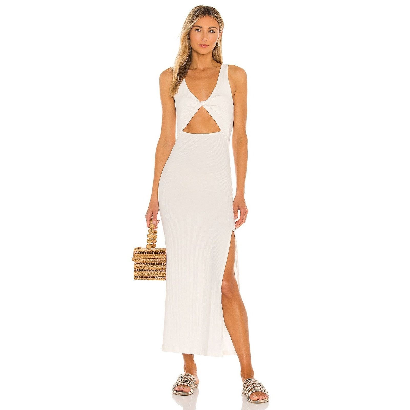 Other L SPACE Nico Ribbed Dress With Twist Front And Slit Side Size M / US 6-8 / IT 42-44 - 3 Thumbnail