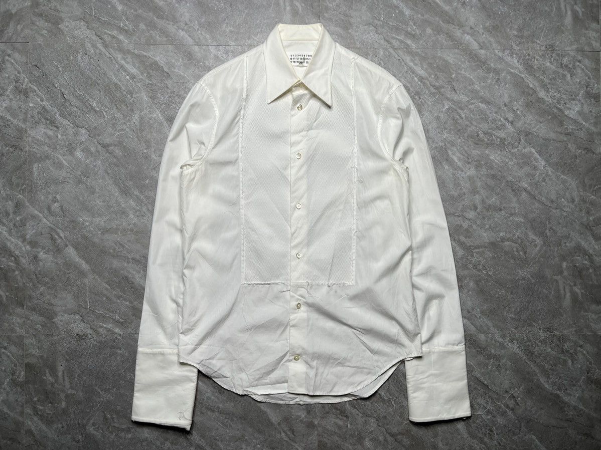 Maison Margiela Line 14 Raw-Trim Cotton Poplin Tuxedo Shirt