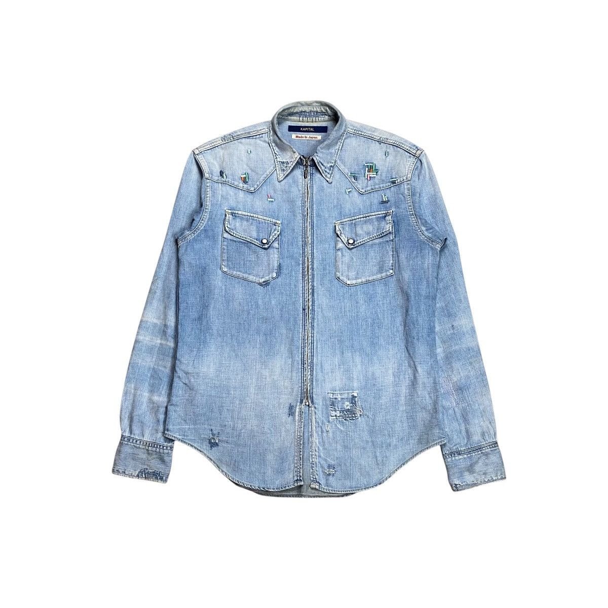 Kapital Kapital Western Boro Denim Pendant Zip Overshirt Jacket Size US L / EU 52-54 / 3 - 1 Thumbnail
