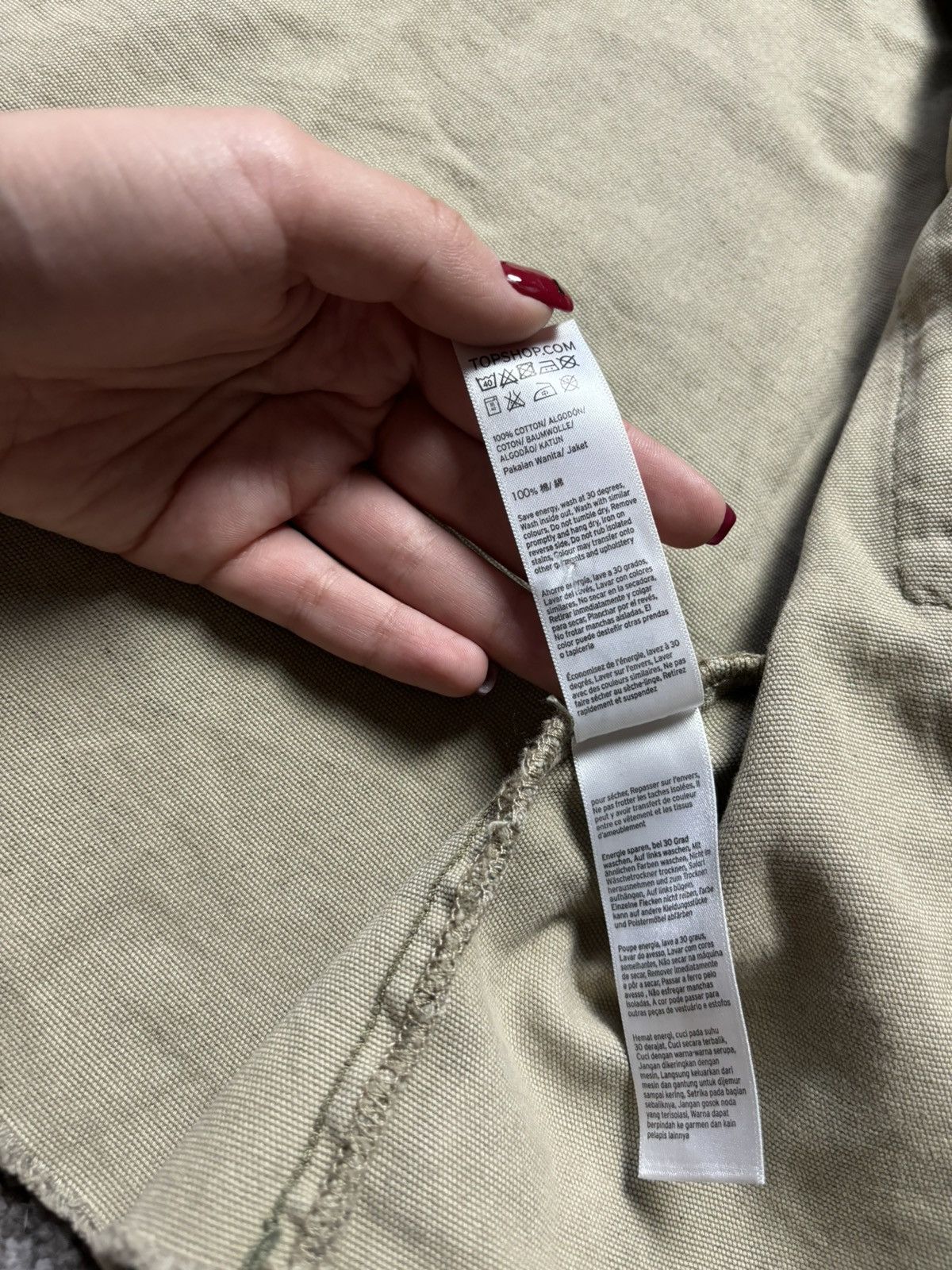 Topshop Streetwear Cotton Outer Shell Military Jacket Green Coats Size XS / US 0-2 / IT 36-38 - 7 Thumbnail