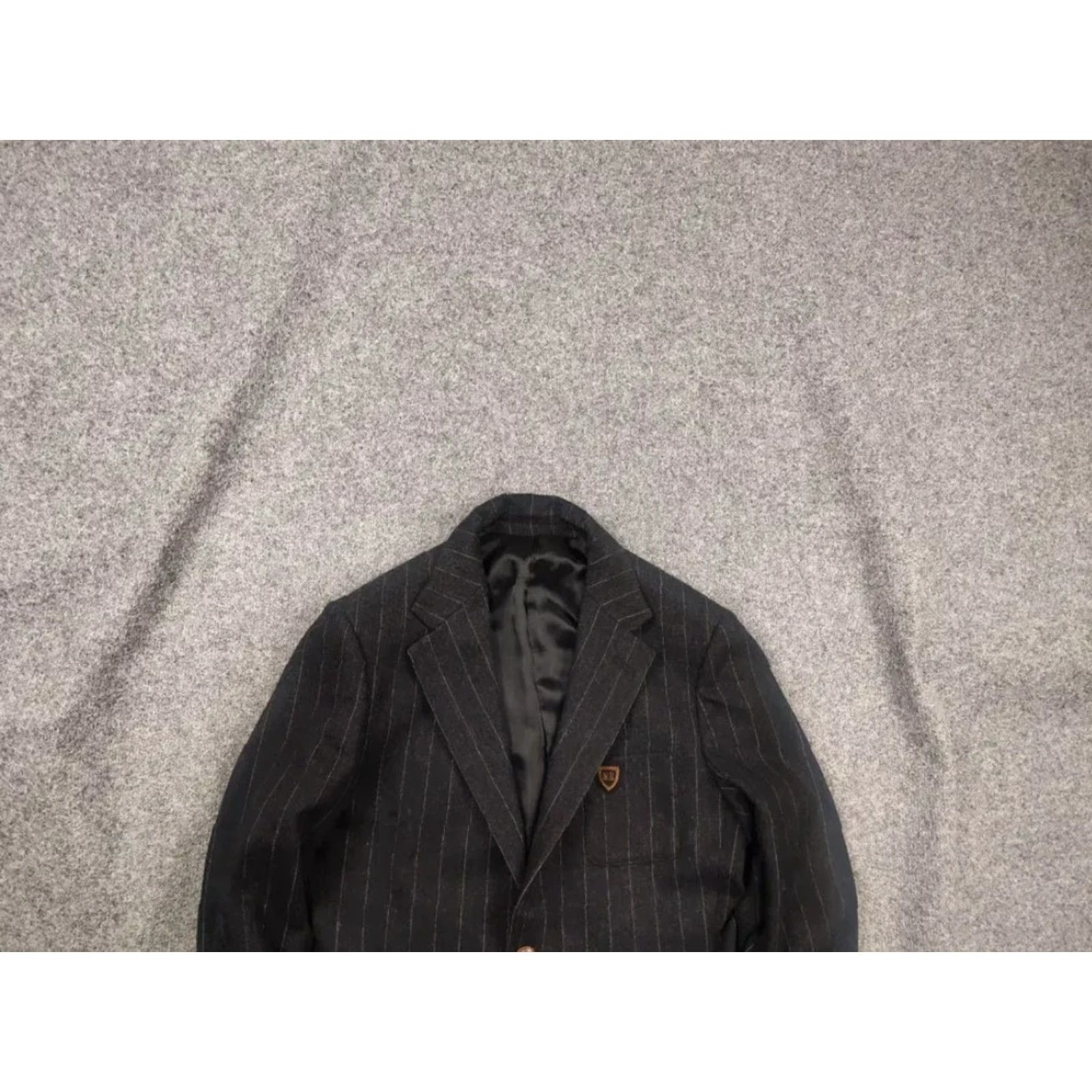 Polo Ralph Lauren VINTAGE Polo Ralph Lauren Black Wool Blend Pin Stripe Sports Blazer Jacket Men M Wool Blazer Black Stripe Vintage RRL Size US M / EU 48-50 / 2 - 2 Thumbnail