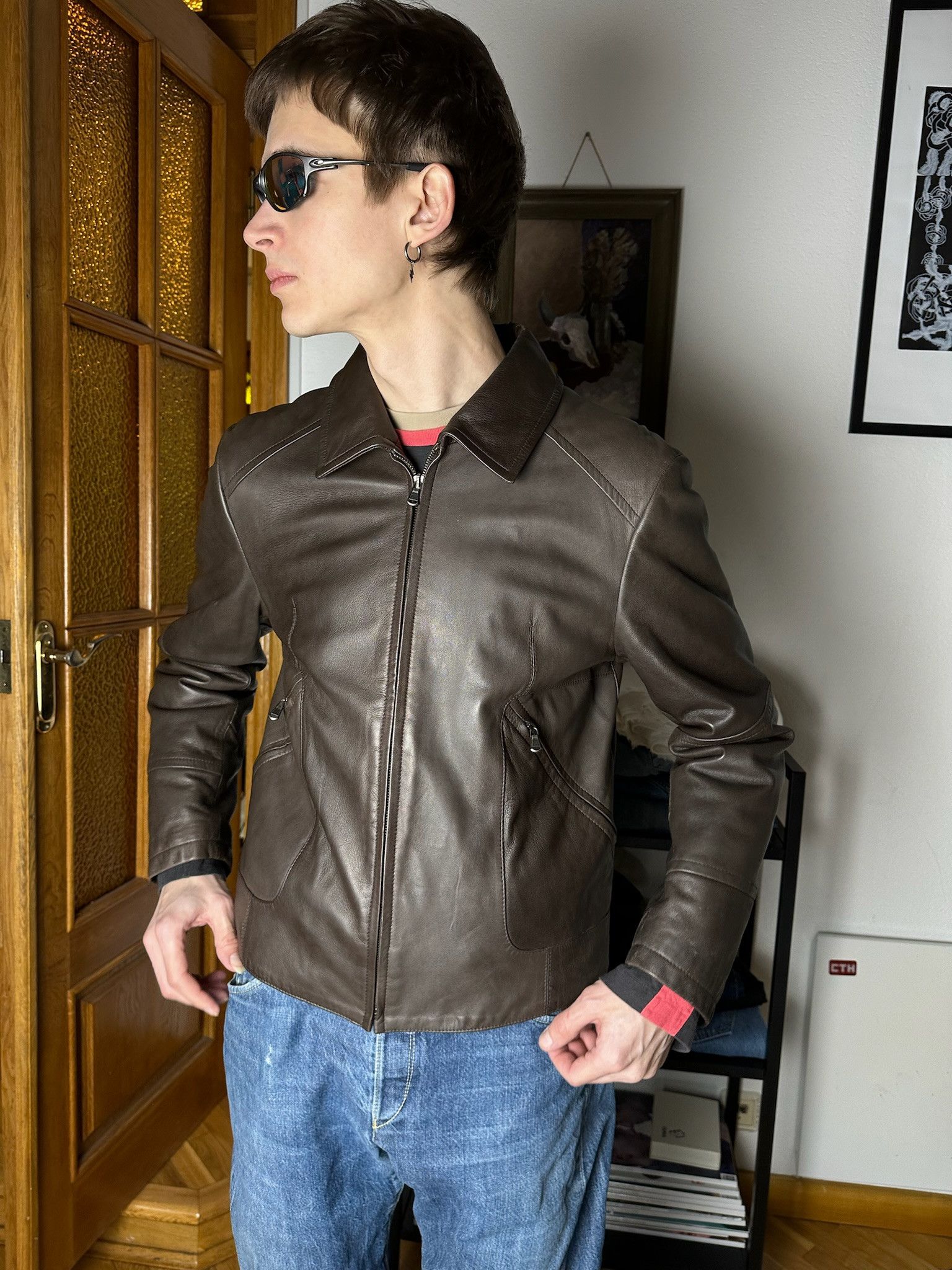 Mercedes-Benz Vintage Mercedes Benz moto Jacket brown chocolate leather Size US S / EU 44-46 / 1 - 9 Thumbnail