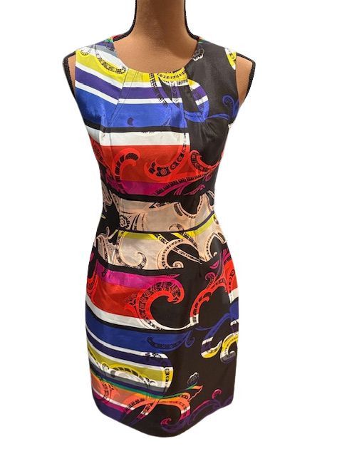 Trina Turk Black Mini Dress with Oversized Colorful Paisley Print Size M / US 6-8 / IT 42-44 - 2 Thumbnail