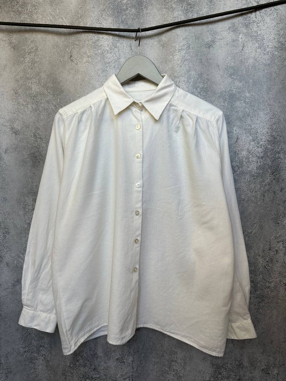 Designer James Meade Wool Shirt Button Up Milk Long Sleeve Size US XXL / EU 58 / 5 - 2 Thumbnail