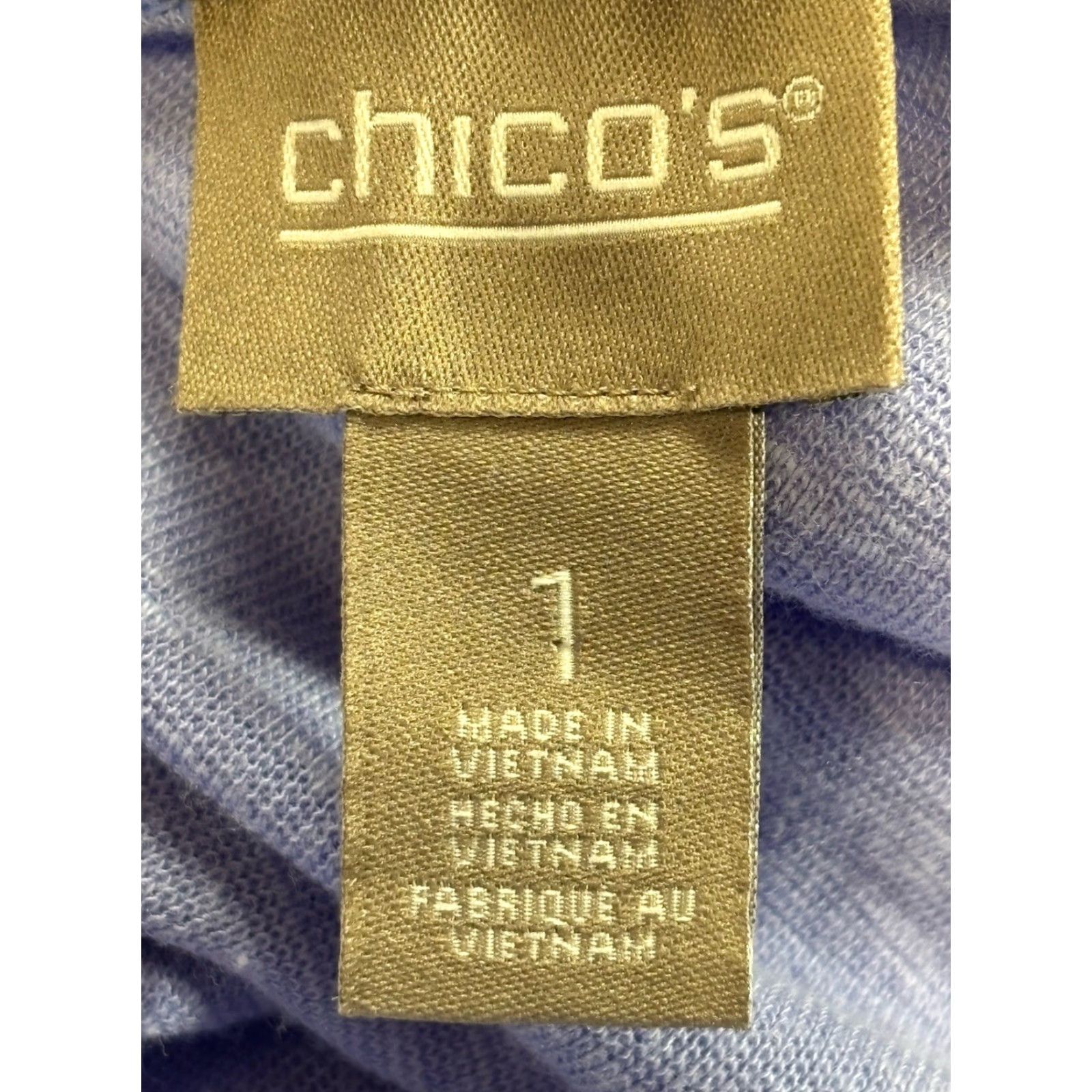 Vintage VINTAGE Chico's Dress Midi Shift Women's Medium Purple Short Sleeve Asymmetric Hem Casual Travel Size 32" / US 10 / IT 46 - 6 Thumbnail