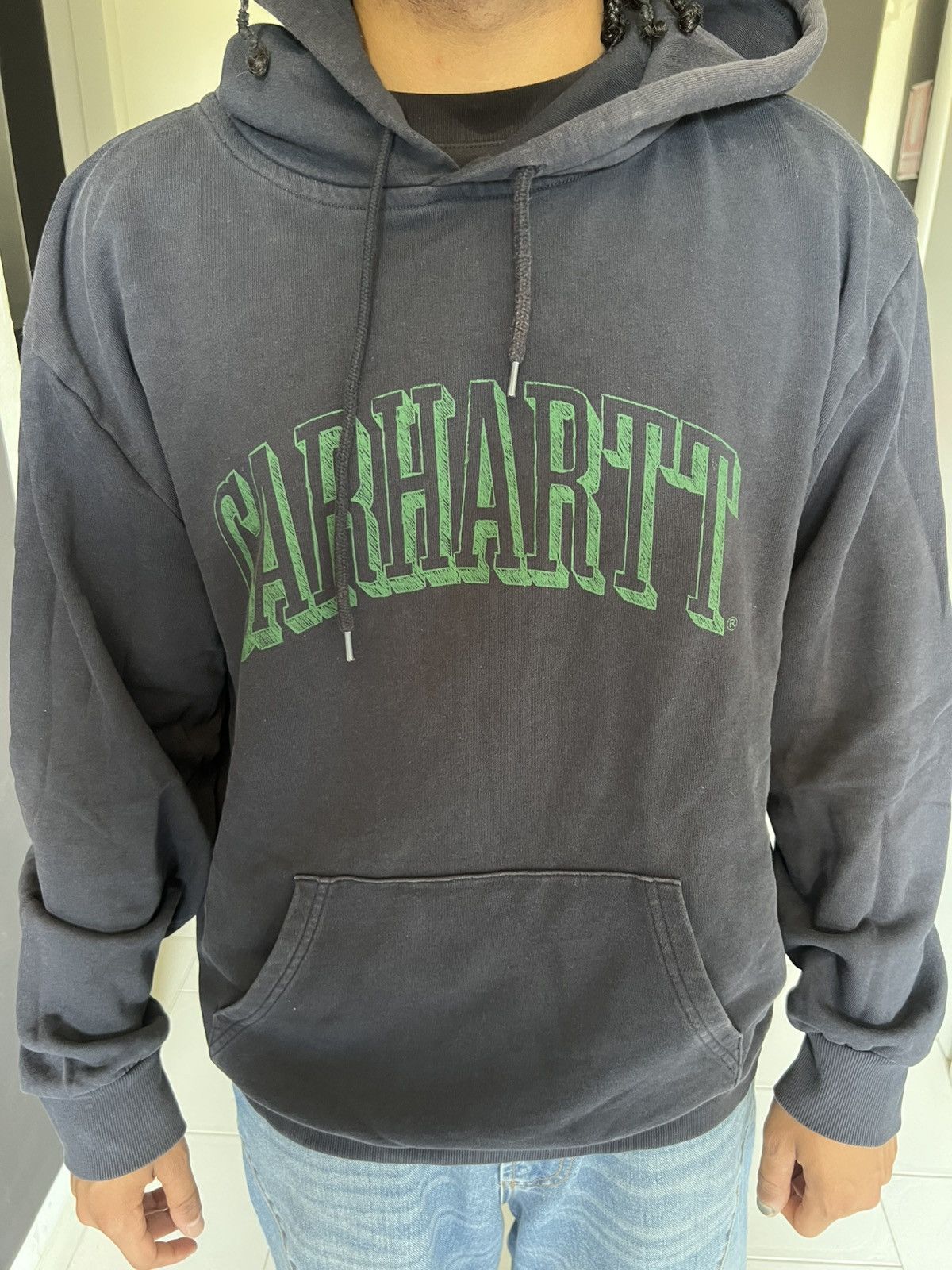 Carhartt Carhartt WIP Black Hoodie – Green Logo Front – Size L Size US L / EU 52-54 / 3 - 6 Thumbnail
