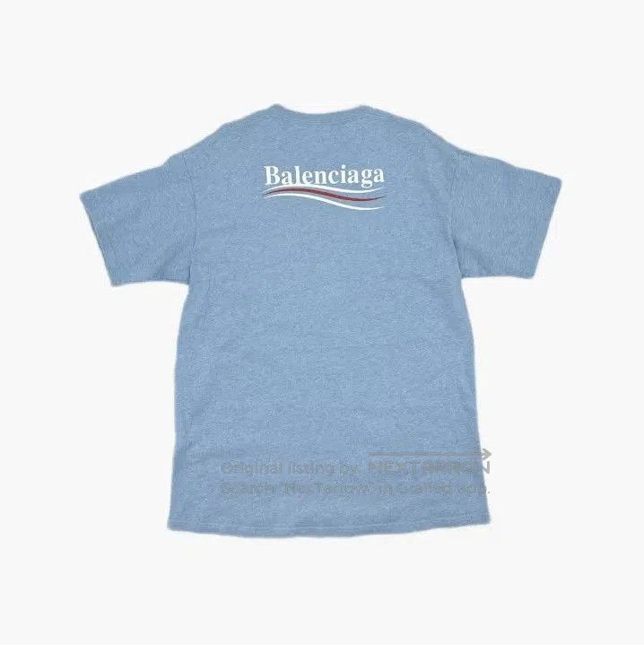Balenciaga Balenciaga Blue Logo Print Short Sleeve T. Size US S / EU 44-46 / 1 - 3 Thumbnail