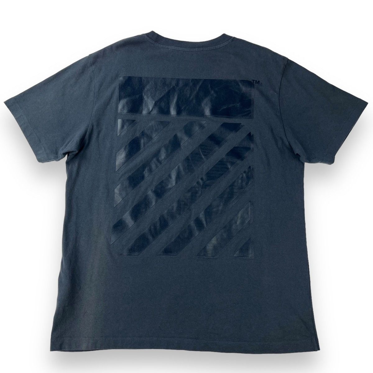 Off-White Off-White Rubber Diagonal Blue T Shirt Size US L / EU 52-54 / 3 - 2 Thumbnail