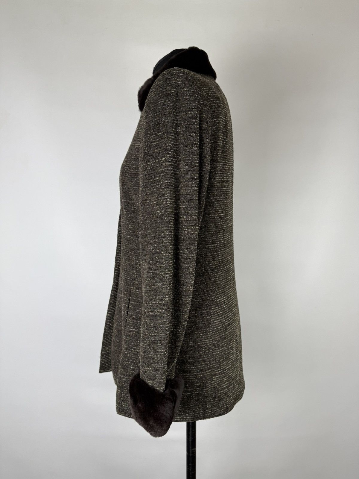 Akris Akris Schurwolle Mink Fur Trim Collar Button Tailored Jacket Size M / US 6-8 / IT 42-44 - 3 Thumbnail