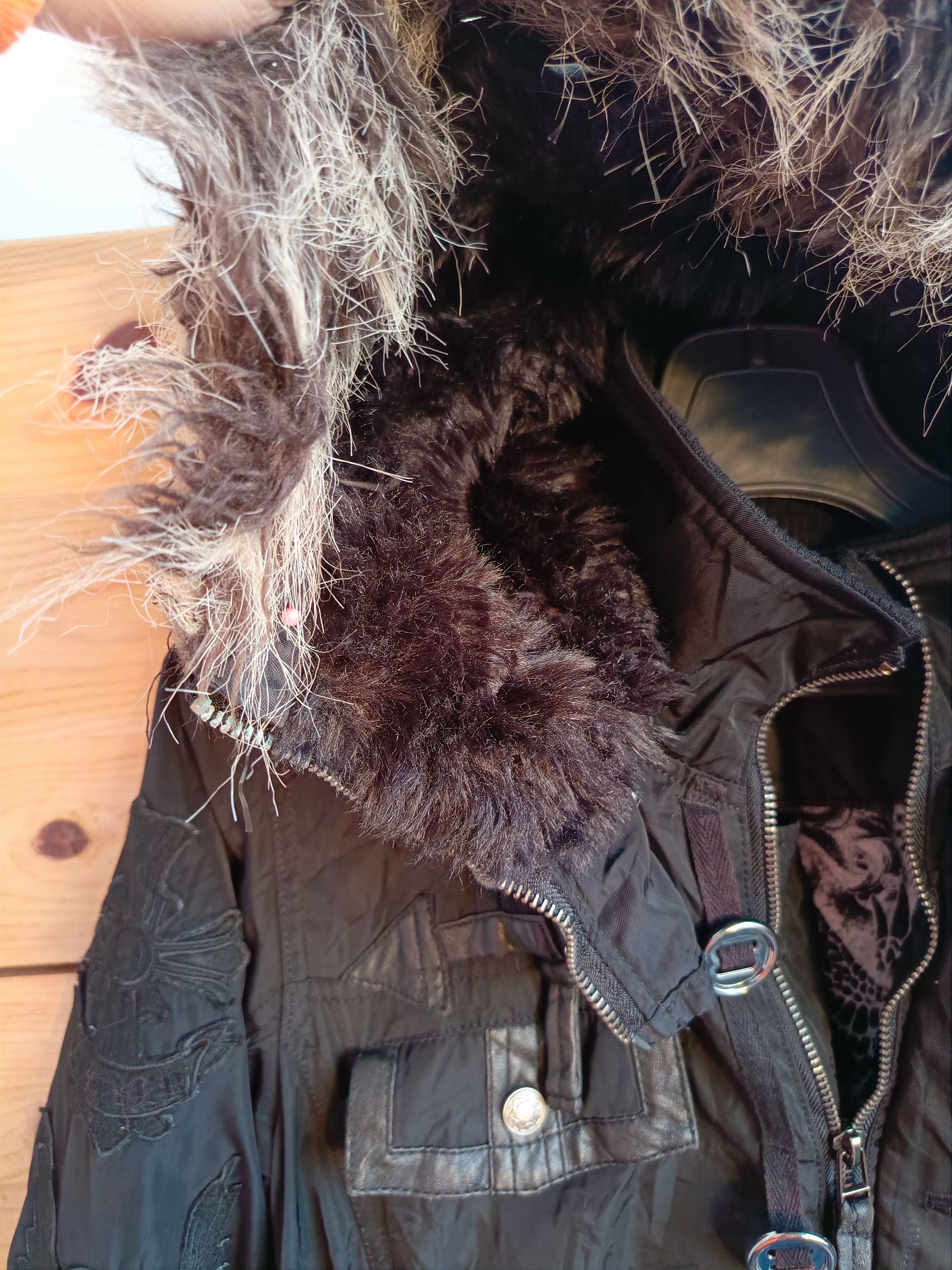 Yasuyuki Ishii Glitz LeatherxParachute BONDAGE FUR HOODED 2 ZIP GOTHIC PUNK Size US M / EU 48-50 / 2 - 9 Thumbnail
