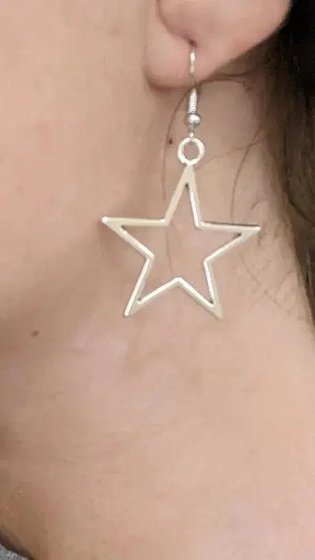 Other Silver Hollow Star Drop Earring Size ONE SIZE - 4 Thumbnail