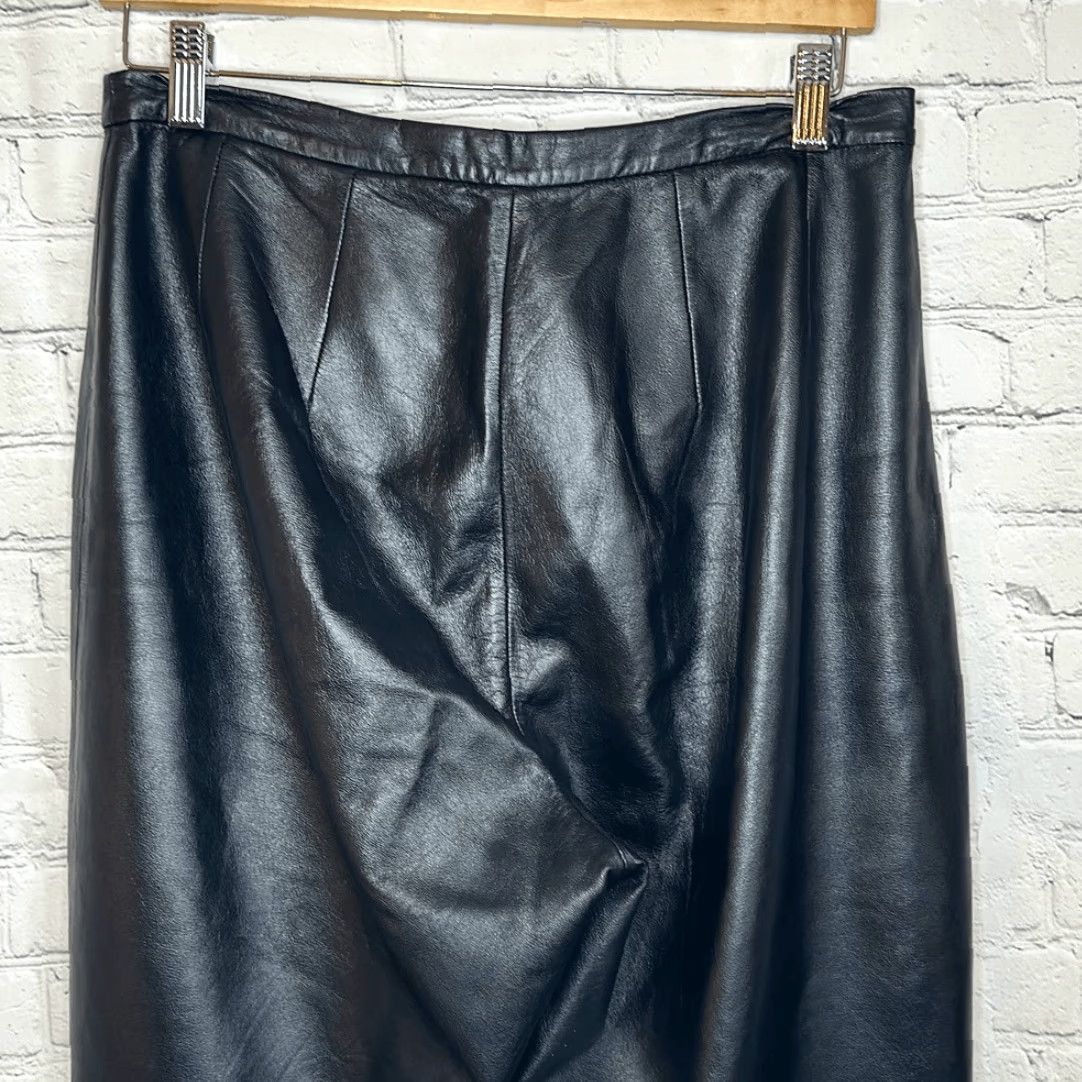Vintage Apostrophe Women’s Leather Pants Black Size 10 Chino Pants Womens Leather Pants 10 Black Size 32" / US 10 / IT 46 - 3 Thumbnail