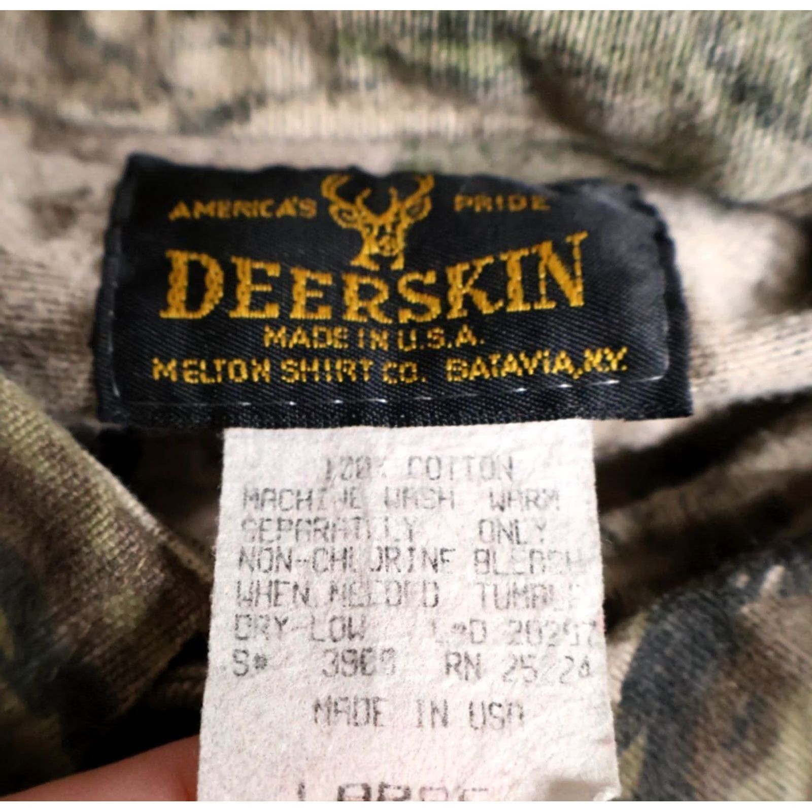 Realtree VINTAGE Melton Shirt Co. Deerskin Camouflage Flannel Shirt Mens Large Green RealTree Camouflage 80s Chamois Cotton Button-Up Size US L / EU 52-54 / 3 - 3 Thumbnail