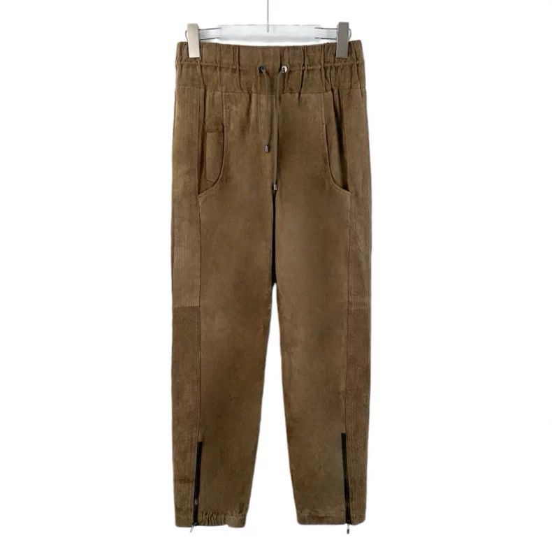 Brunello Cucinelli Brunello Cucinelli Brown Leather Casual Pants Size US 36 / EU 52 - 1 Thumbnail