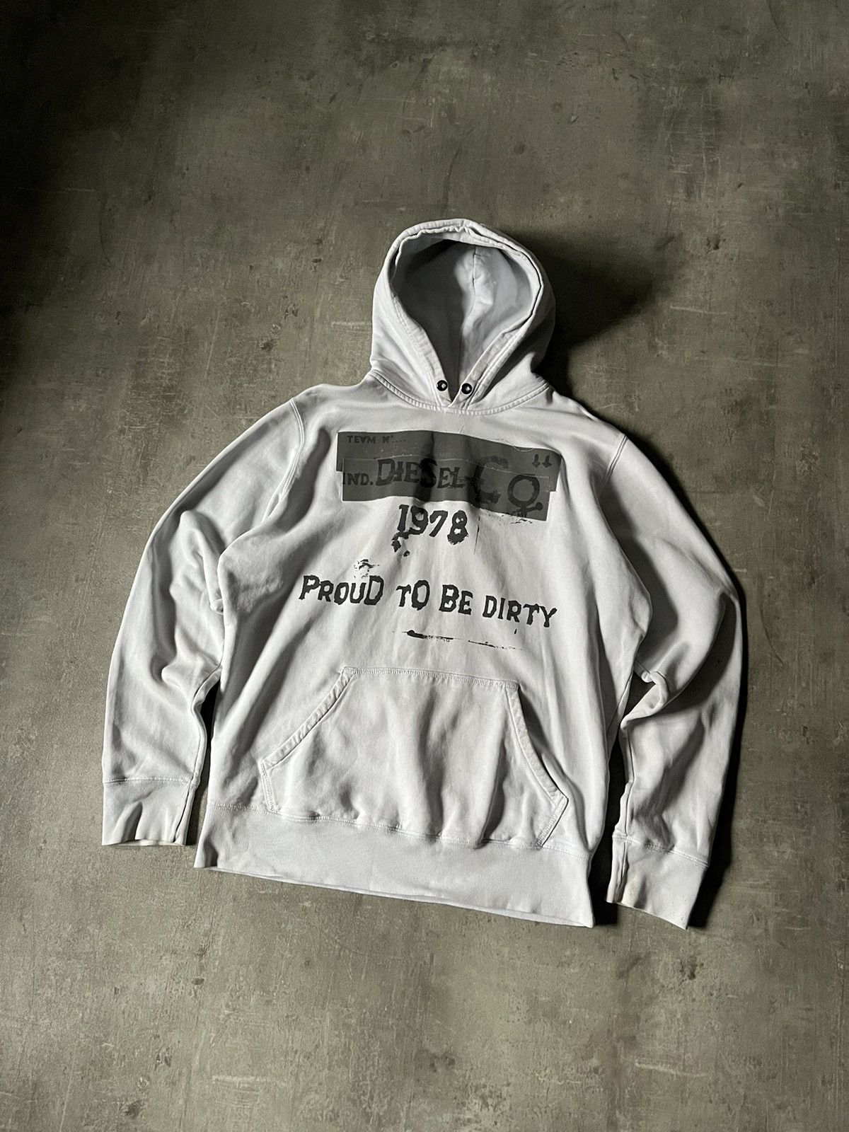 Diesel × Streetwear × Vintage Vintage diesel white hoodie y2k