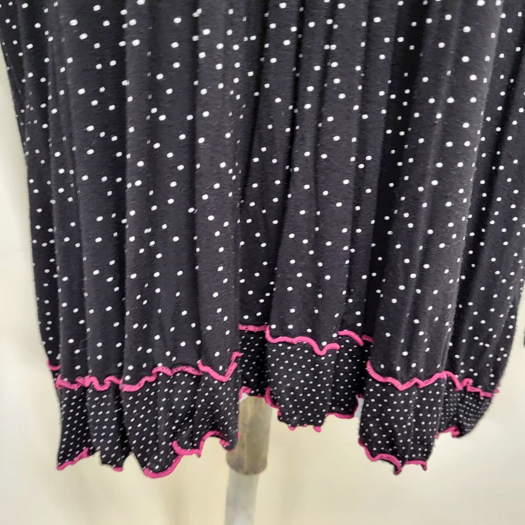 Ellen Tracy Ellen Tracy Blouse Women's 2X Polka Dot Long Sleeve Shirt Black/Pink Trim Casual Women’s Shirt Size XXL / US 16-18 / IT 52-54 - 4 Thumbnail