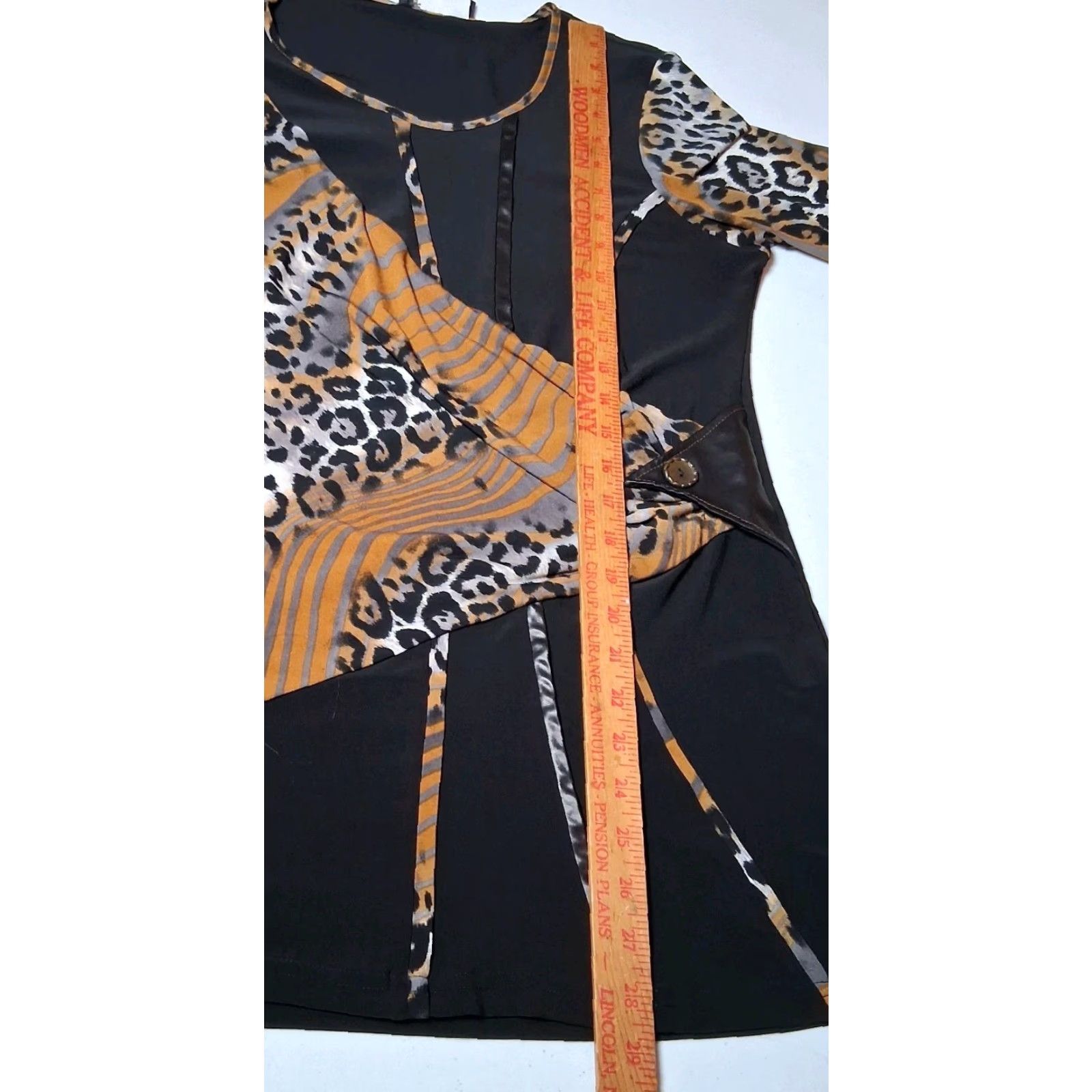 Vintage VINTAGE Bali Shirt Women L Cat Zebra Print Black Long Sleeve Eccentric Artsy Tunic Size L / US 10 / IT 46 - 4 Thumbnail