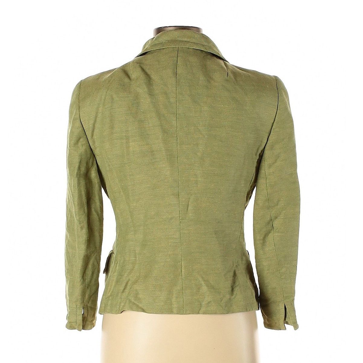 Akris AKRIS Designer Classic Green Linen & Silk Blend Blazer Size L / US 10 / IT 46 - 2 Thumbnail