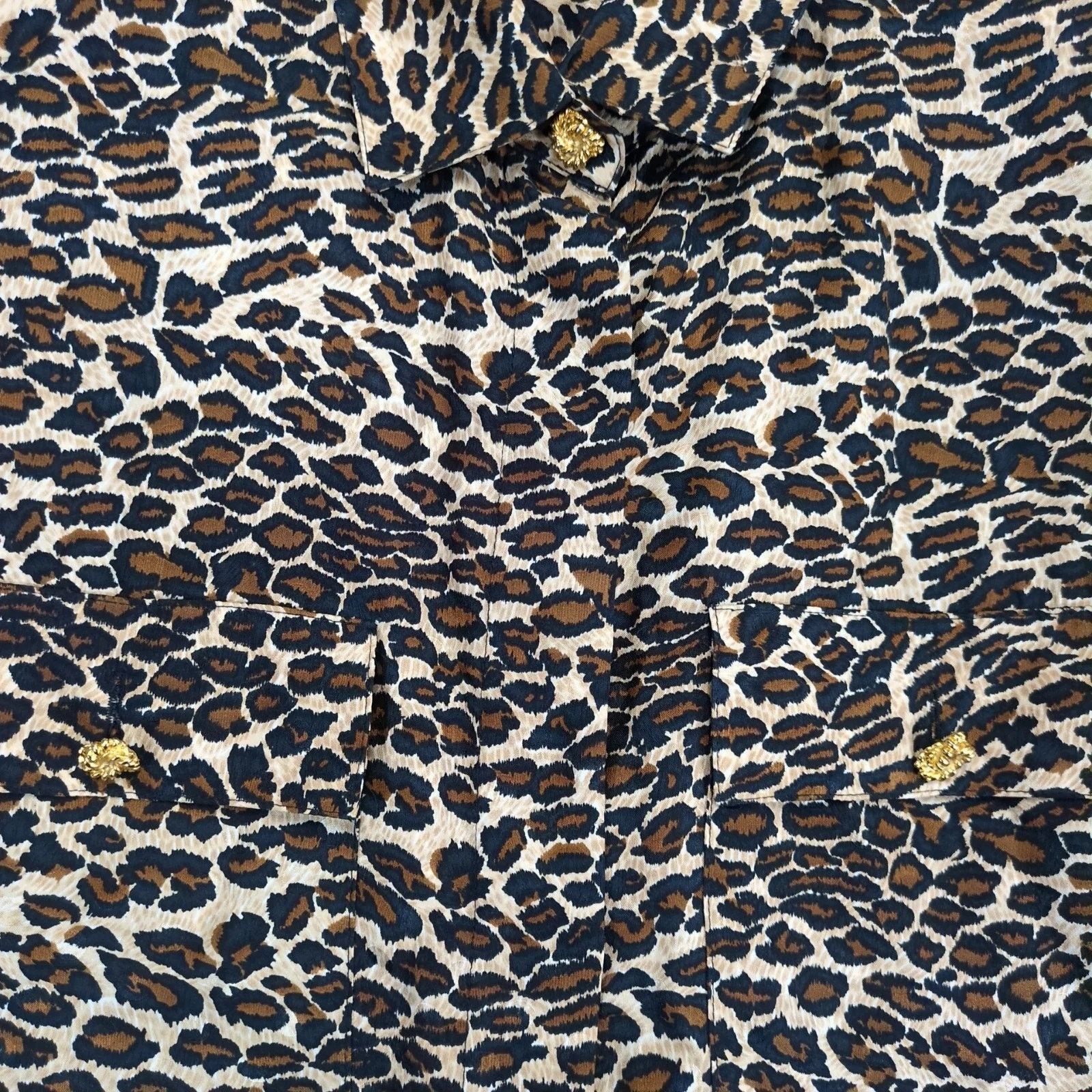 MAGGY LONDON Maggy London 100% Silk Leopard Print Blouse Top Women's 10 Size L / US 10 / IT 46 - 8 Thumbnail
